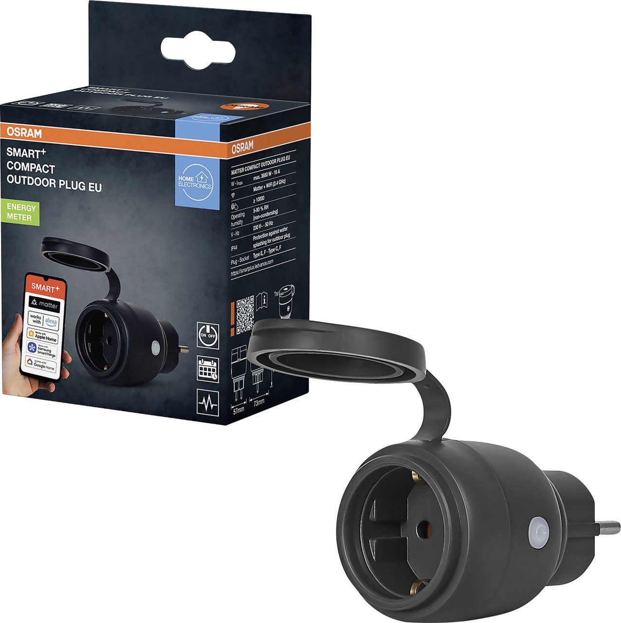 Osram Steckdose Osram Außensteckdose SMART+ WiFi Matter Compact EU