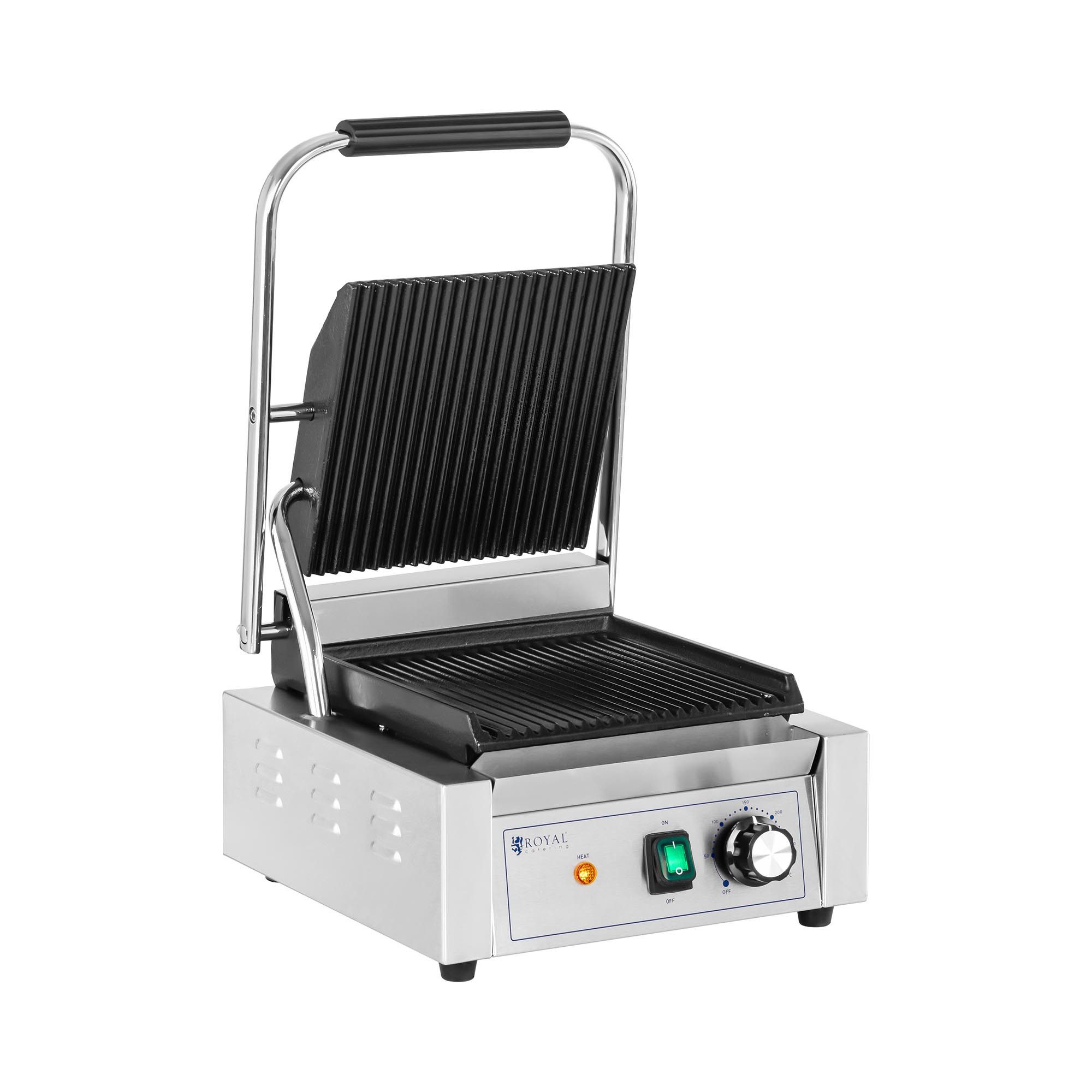 Royal Catering Kontaktgrill Sandwichmaker Gastro 1.800 W geriffelt 23 x 22 cm Тостери 50 - 300 °C, 1800 W