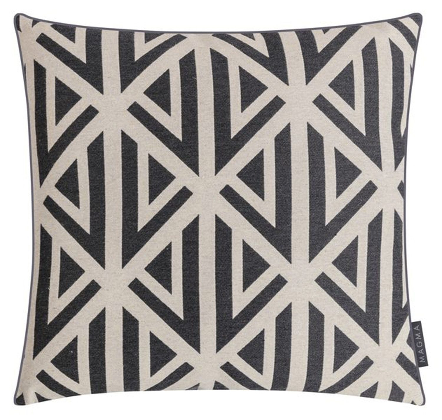 Magma Heimtex Kissenhülle JANARA, 45 x 45 cm, Schwarz, Creme, Dreiecke, (1 Stück)
