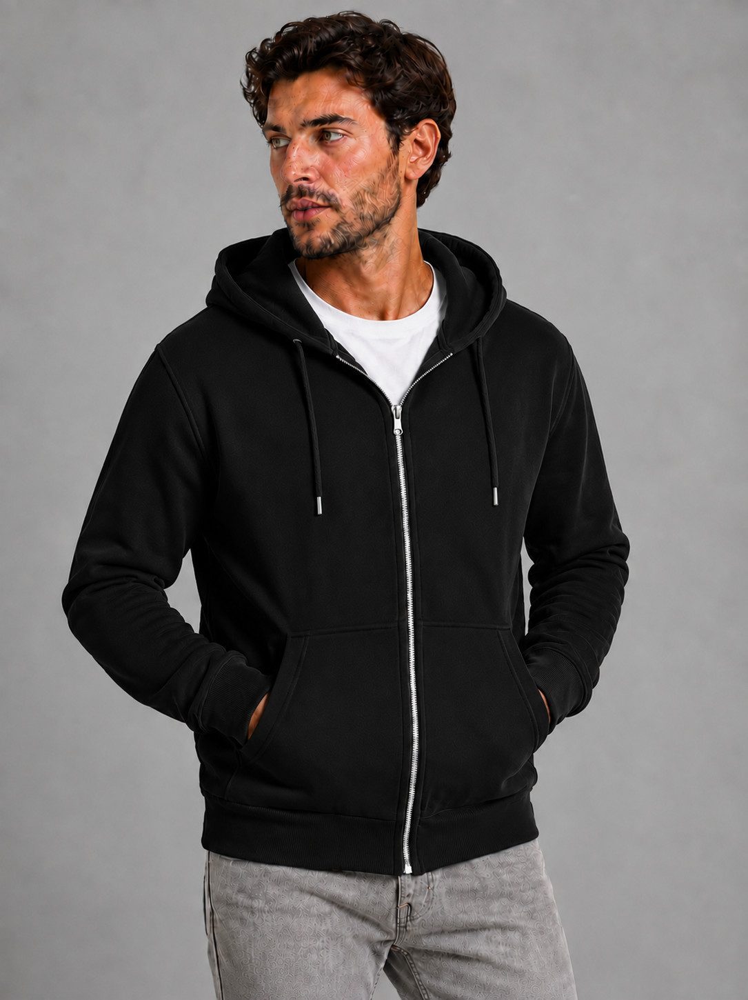 Smith & Solo Hoodie Herren - Sweatshirt mit Reißverschluss Zipper Sweatjacke Baumwollmix