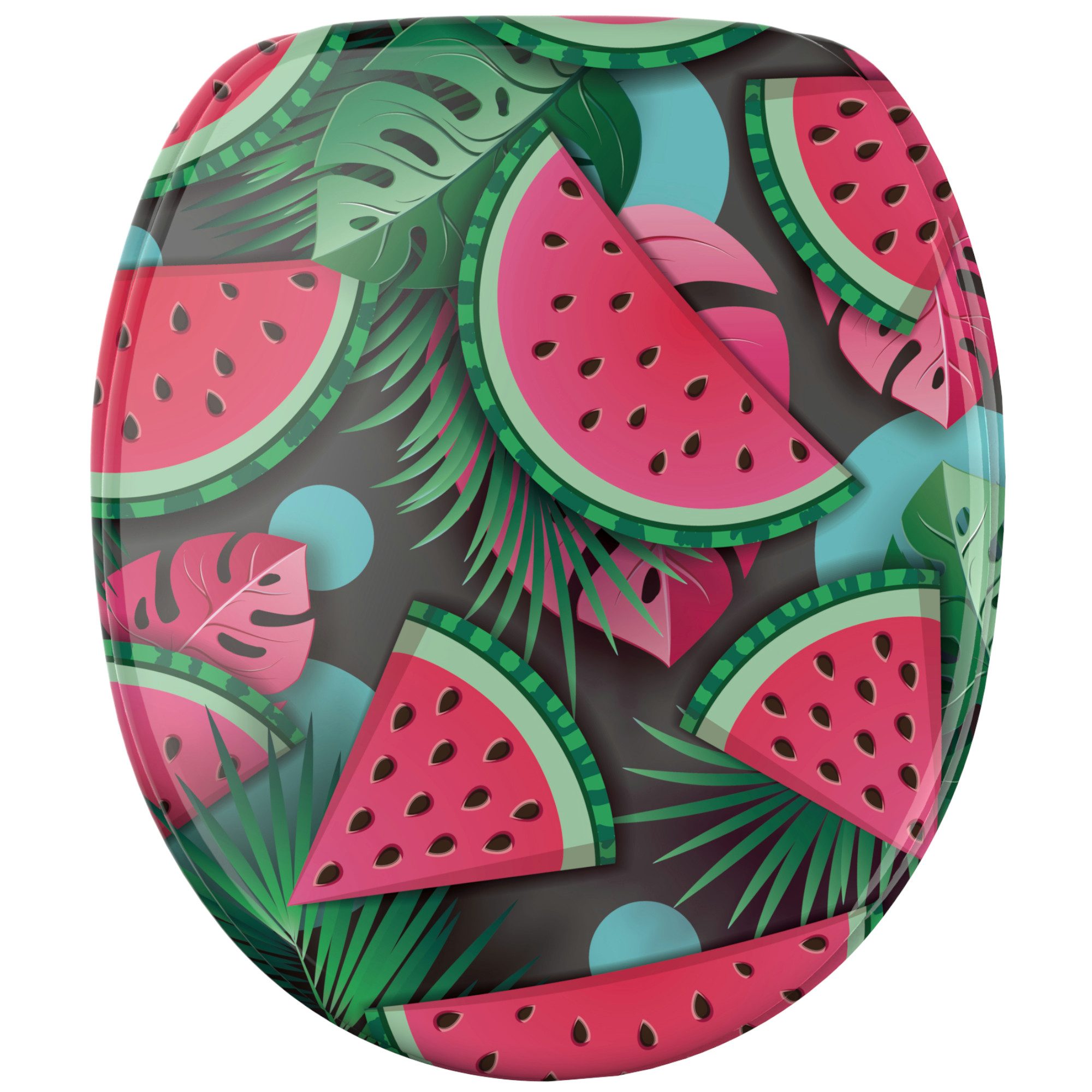 Sanilo WC-Sitz Melone mit Absenkautomatik, Toilettendeckel direkt vom Hersteller, hochwertig & moderner Klodeckel mit Motiv, universell, leichte Montage
