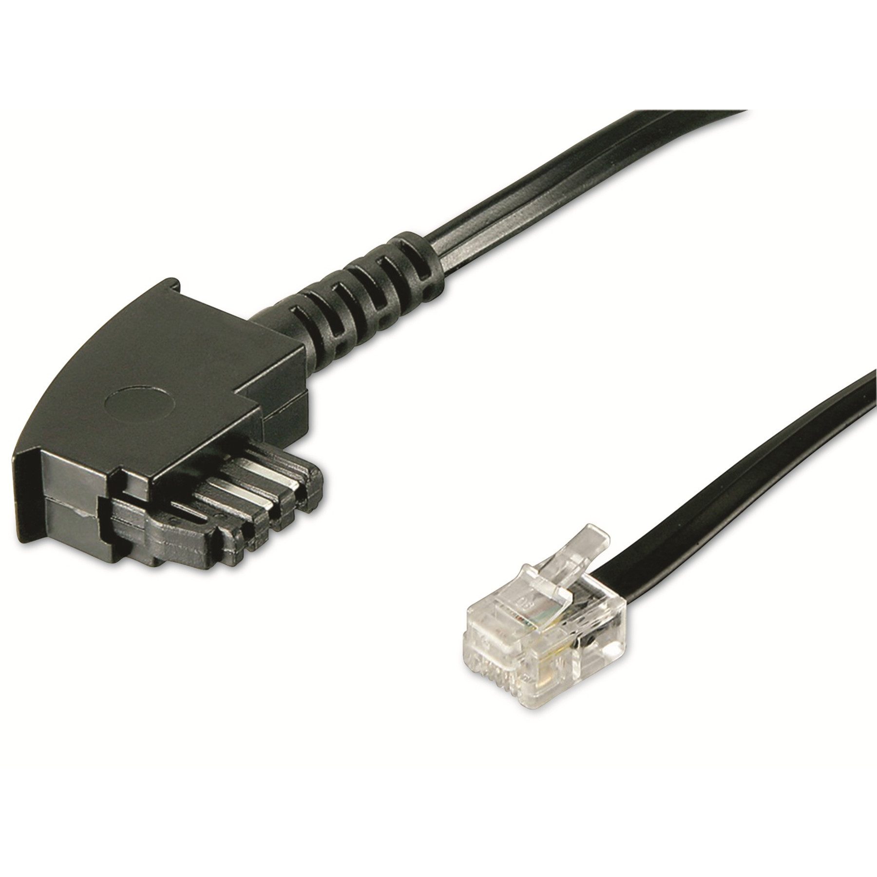 Goobay GOOBAY Telefon-Anschlusskabel, TAE/F, schwarz, 6 m, universal Pinout Telefonkabel