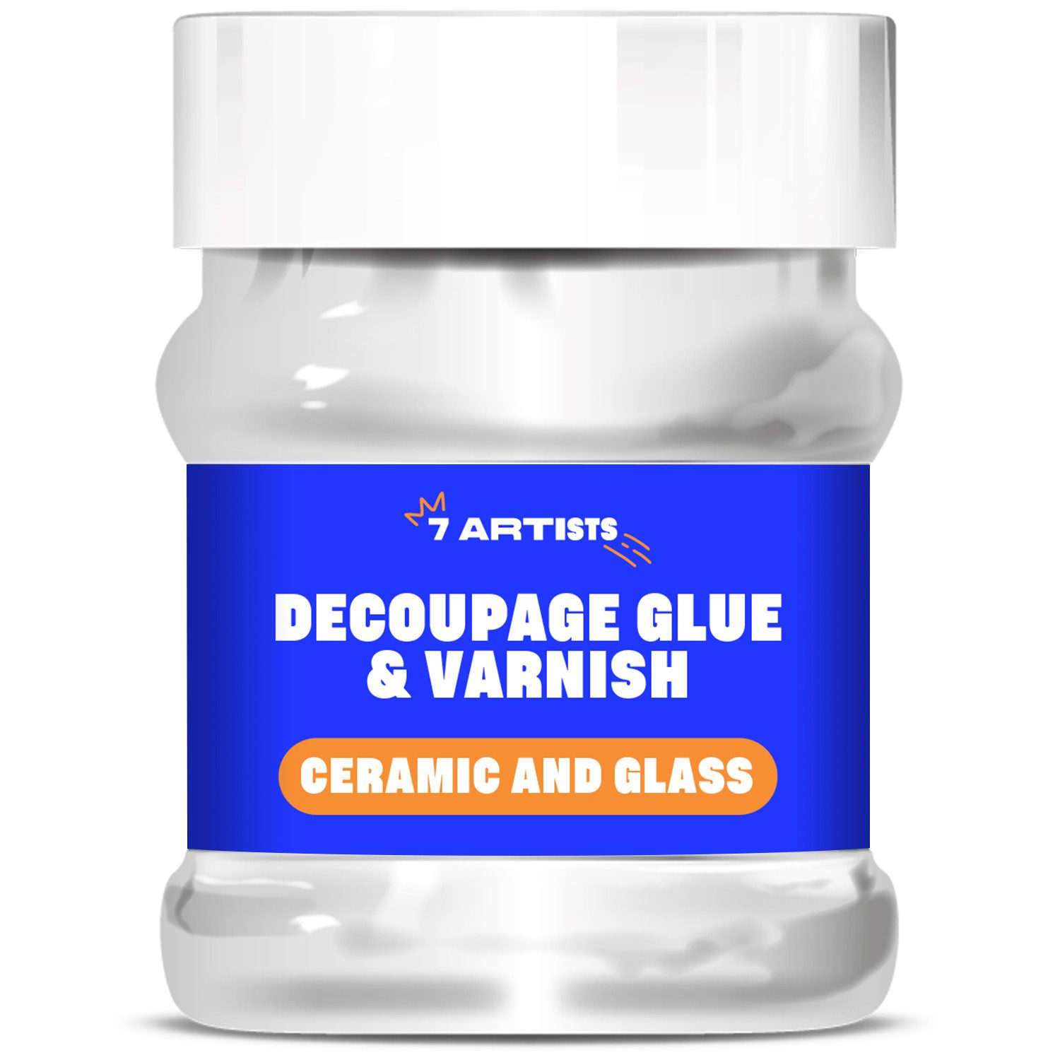 7 Artists Bastelkleber Decoupage Kleber Lack Wasserfest 230 ml, Half Glossy und Matt, Decoupage