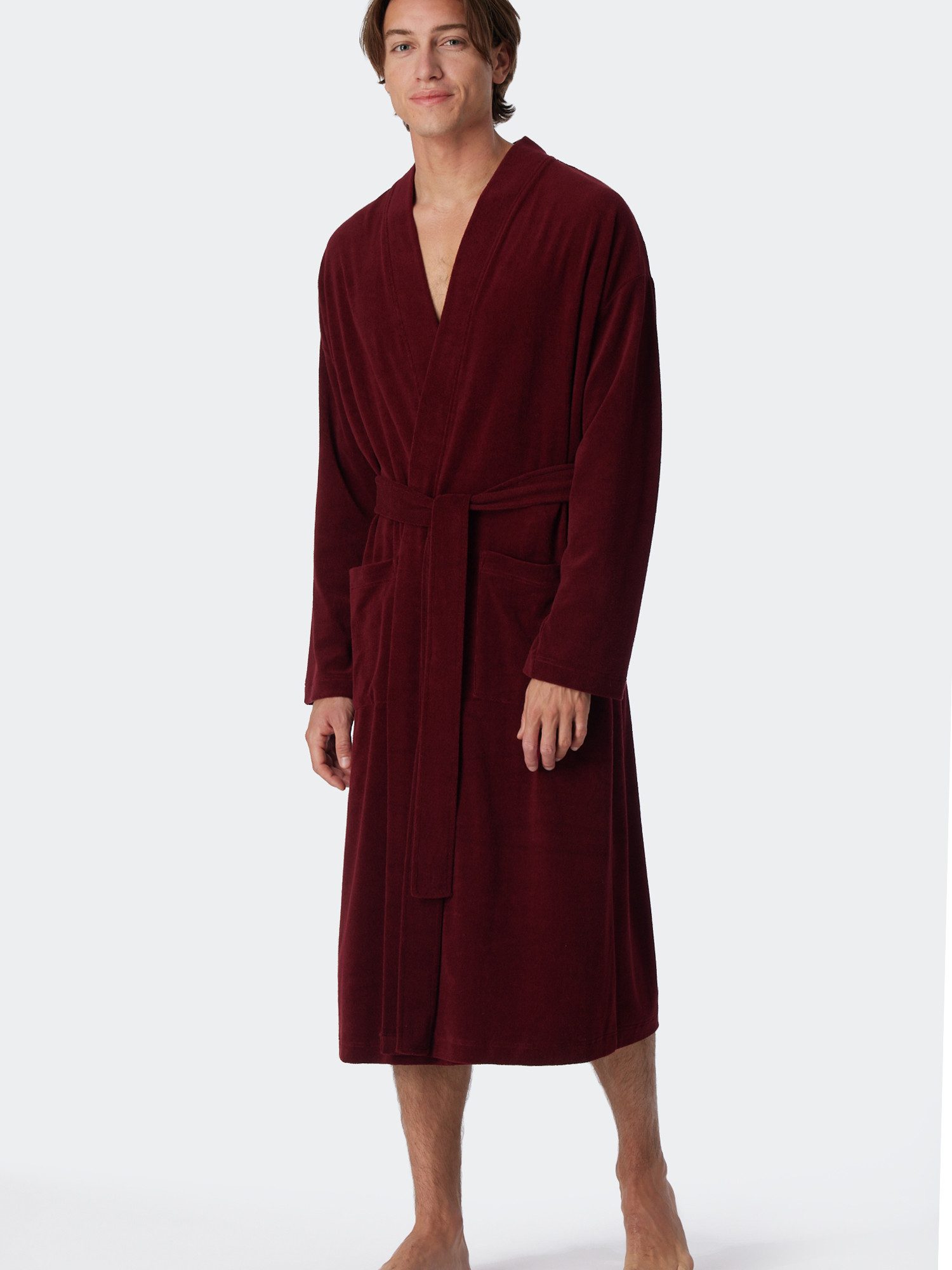 Schiesser Bademantel Feather Terry, Bade-mantel sauna Morgen-mantel