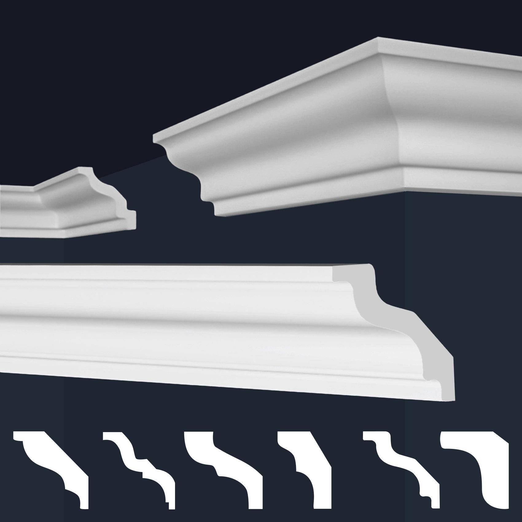 marbet design Stuckleiste E-8, 20 Meter / 10 Leisten, XPS Styropor weiß - D günstig online kaufen