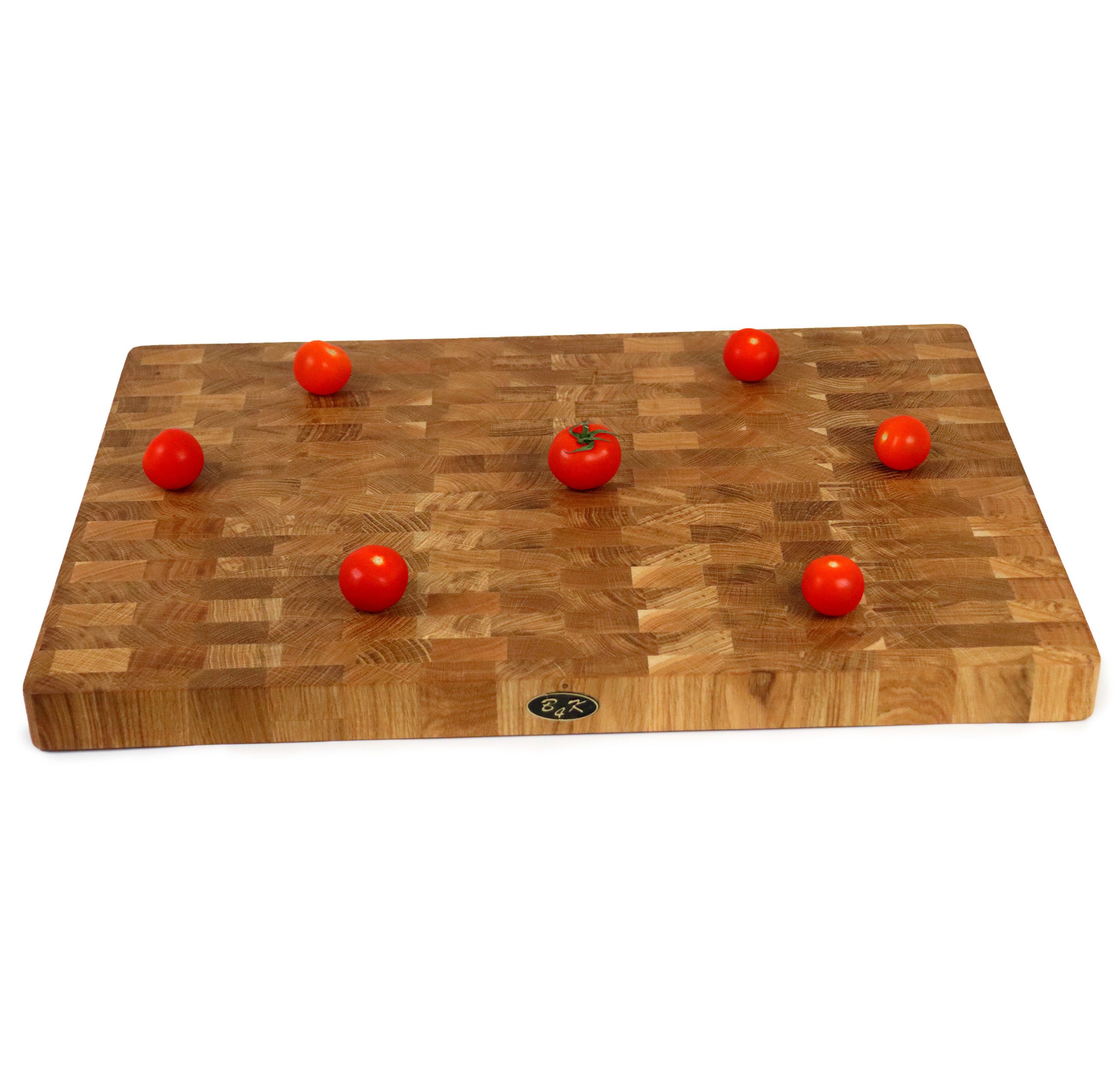 Schneidebrett 60cm aus Eiche Stirnholz mit Griffen