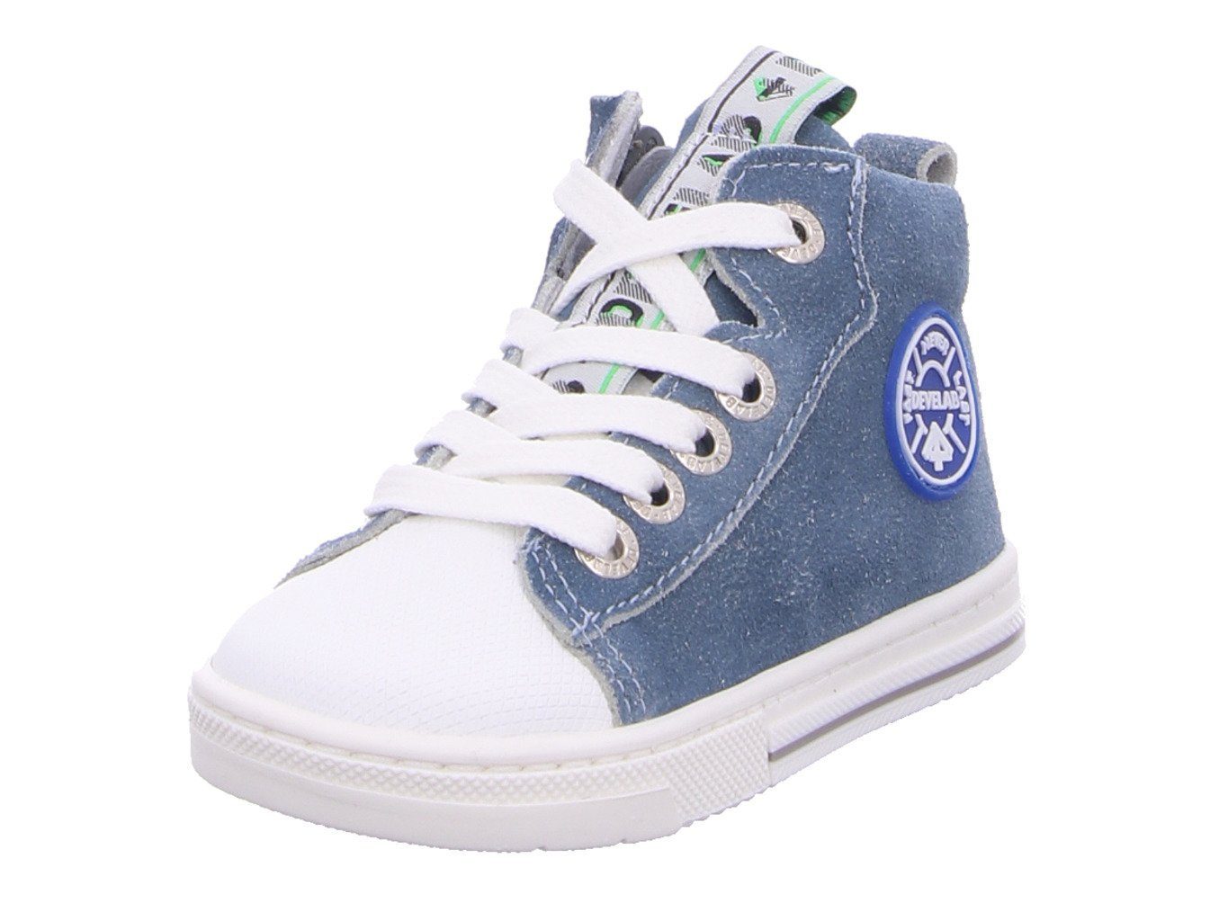 develab Boys Firststep Mid Cut Laces blau kombin Lauflernschuh | Lauflernschuhe