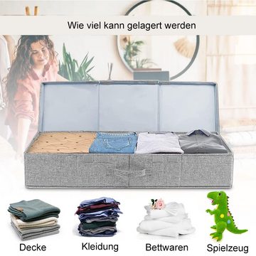 NUODWELL Aufbewahrungsbox 2 x Aufbewahrungsbox mit Deckel für Bettdecke unter dem Bett