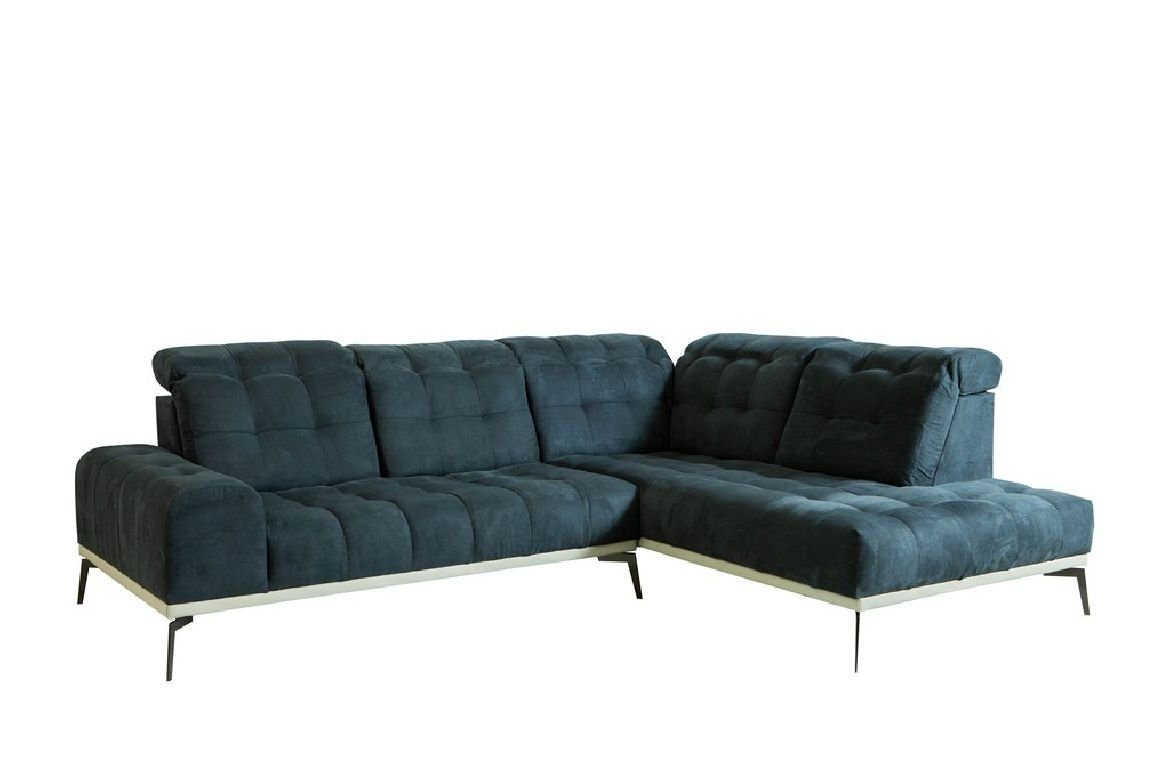 JVmoebel Ecksofa Schwarze L-Form Couch modernes Ecksofa Polstermöbel Textil Neu, Made in Europe Blau