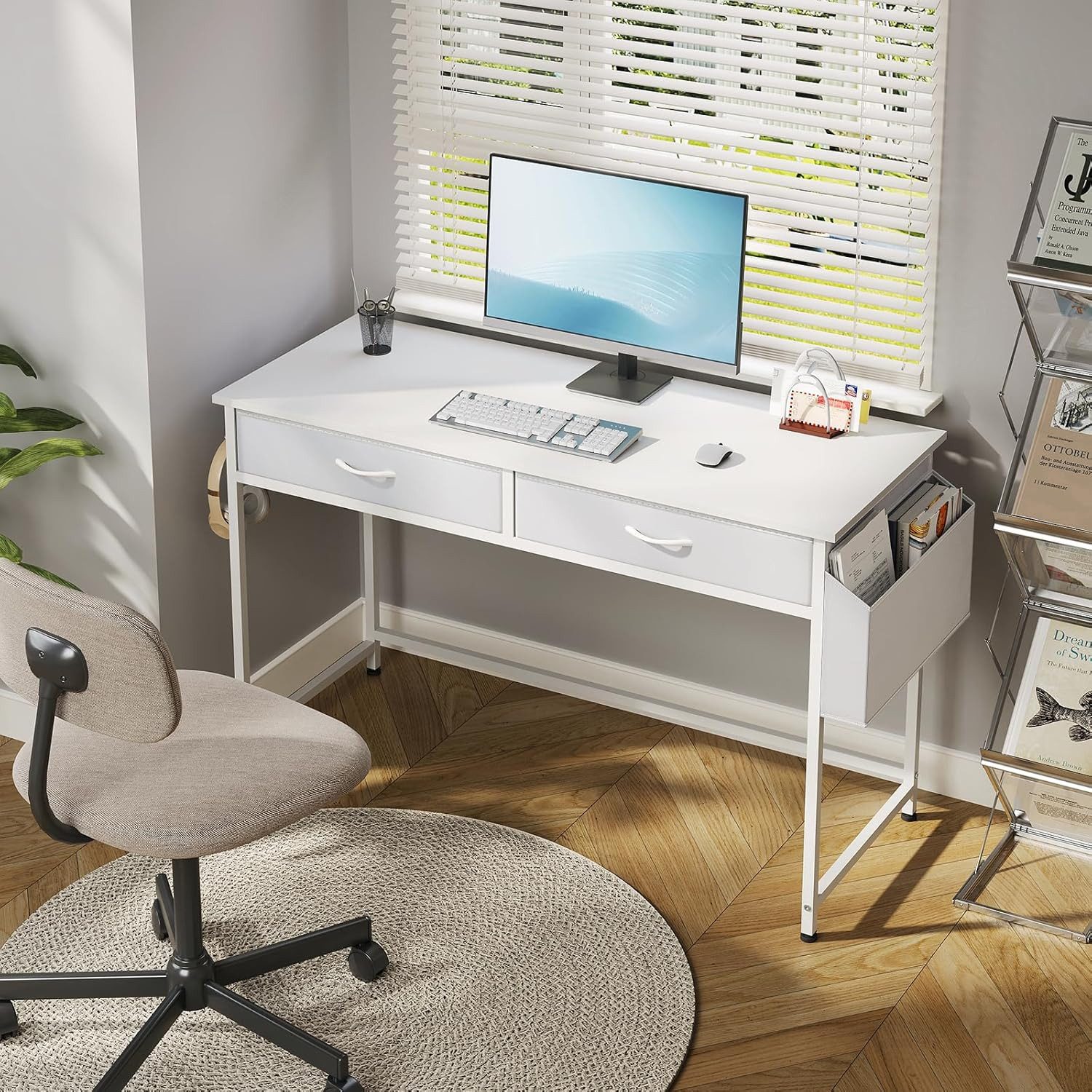 Klihome Schreibtisch, mit 2 Schubladen, 1 günstig online kaufen
