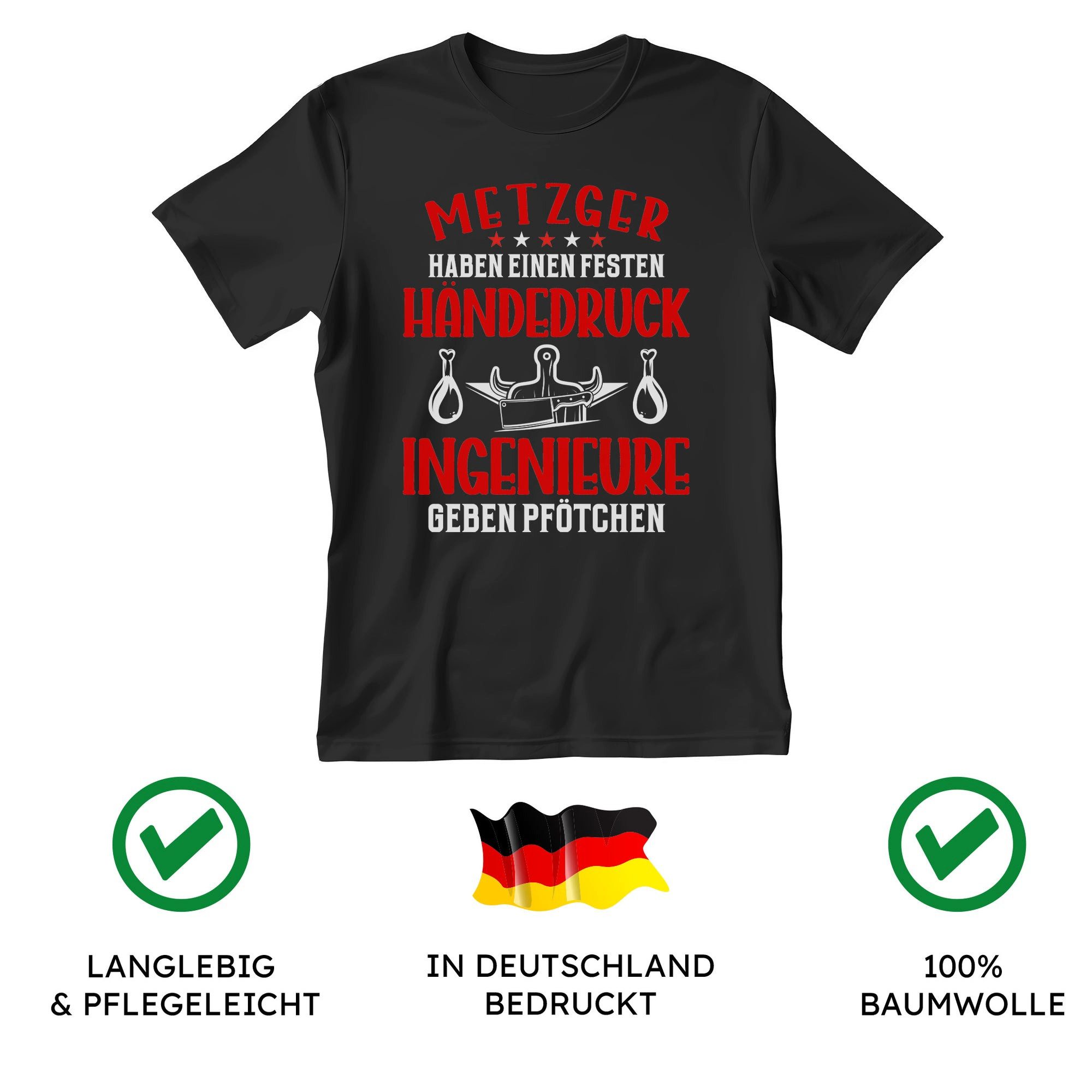 22Feels T-Shirt Metzger Geschenk Männer Spruch Beruf Abschluss IN DEUTSCHLAND BEDRUCKT