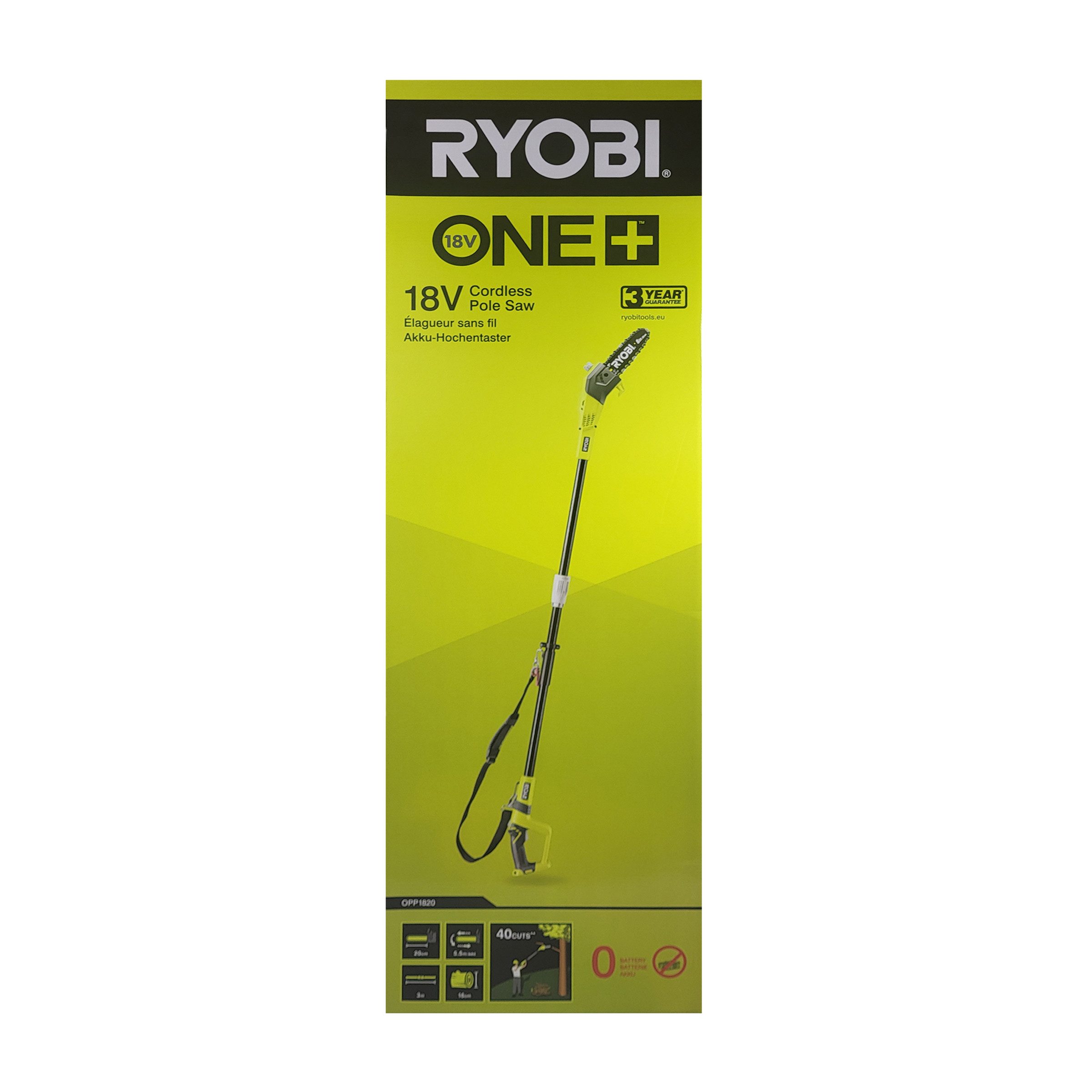 RYOBI Akku-Hochentaster Ryobi OPP1820 ONE+ Akku-Hochentaster 18V Teleskop-Astsäge 20cm, (1 St)