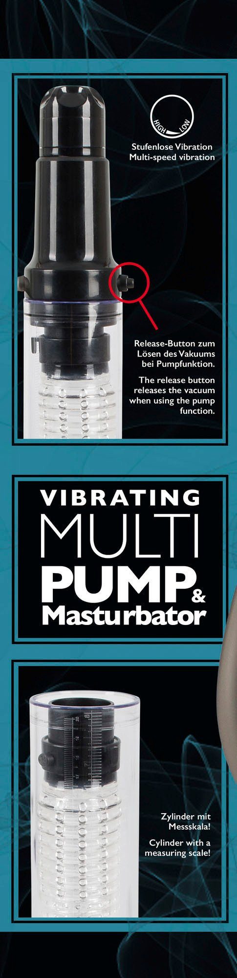 & Vibrating Penis-Ballhandpumpe Pump Masturbator You2Toys Multi
