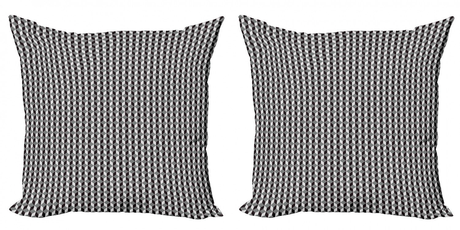 Kissenbezüge Modern Accent Doppelseitiger Digitaldruck, Abakuhaus (2 Stück), Geometrisch Chevron Zigzags Cubes