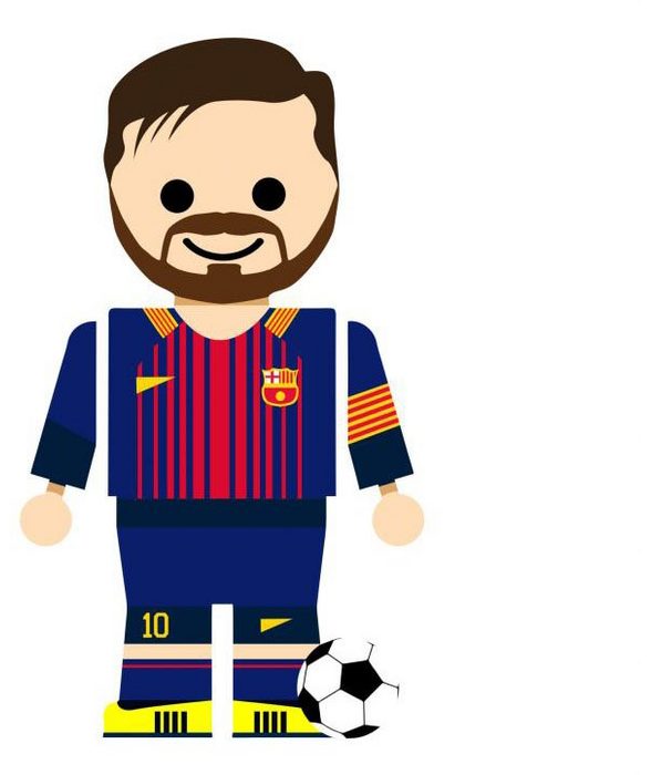 Wall-Art Wandtattoo Spielfigur Fussball Messi (1 St)