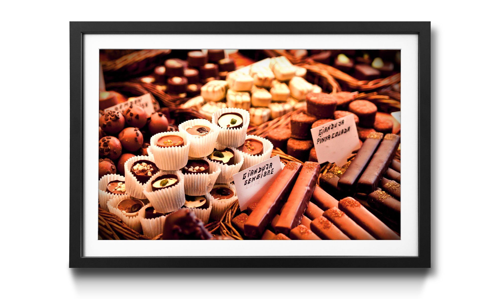 WandbilderXXL Bild mit Rahmen Chocolate, Schokolade, Wandbild, in 4 Größen erhältlich