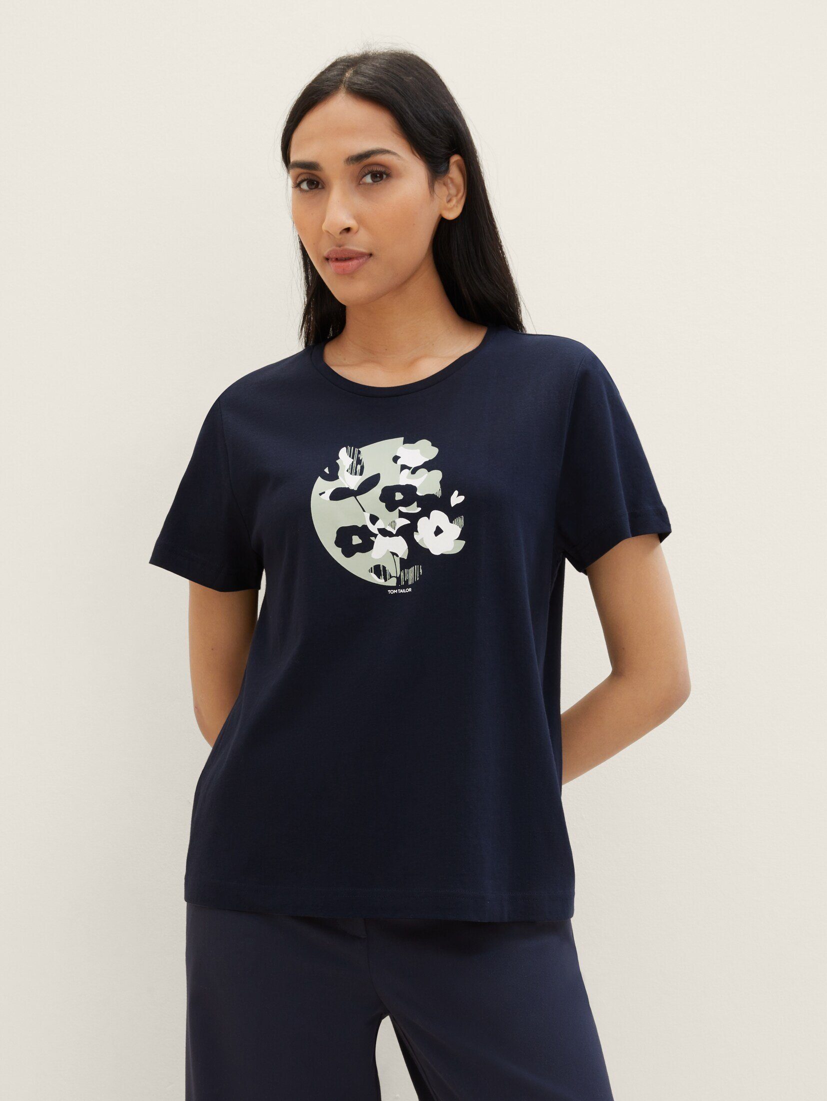 TOM TAILOR T-Shirt T-Shirt mit Print soft navy