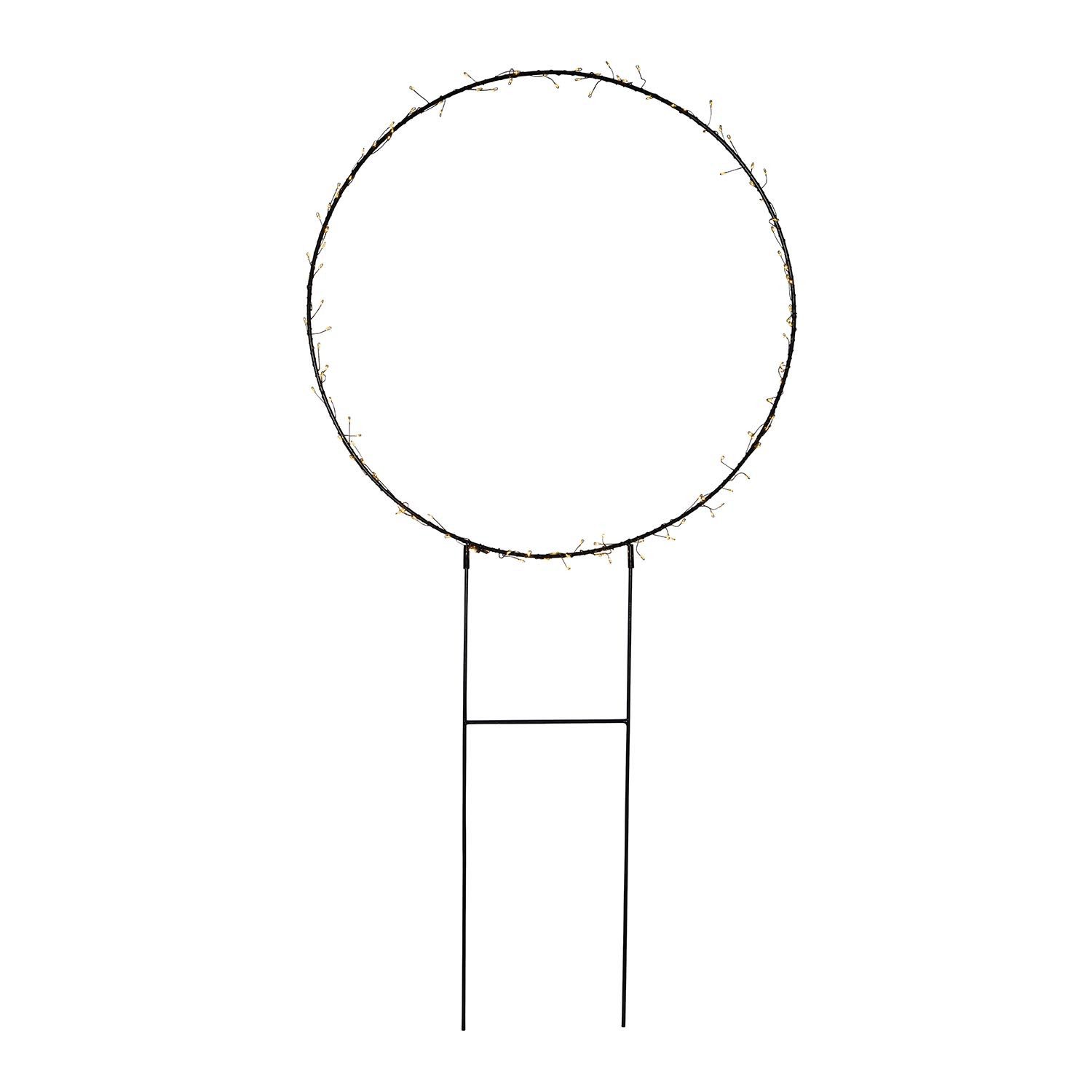 STAR TRADING LED Dekolicht Barlumi, Leuchtring,Barlumi, 120 LEDs, outdoor, mit Erdspießen, schwarz, Ø 60