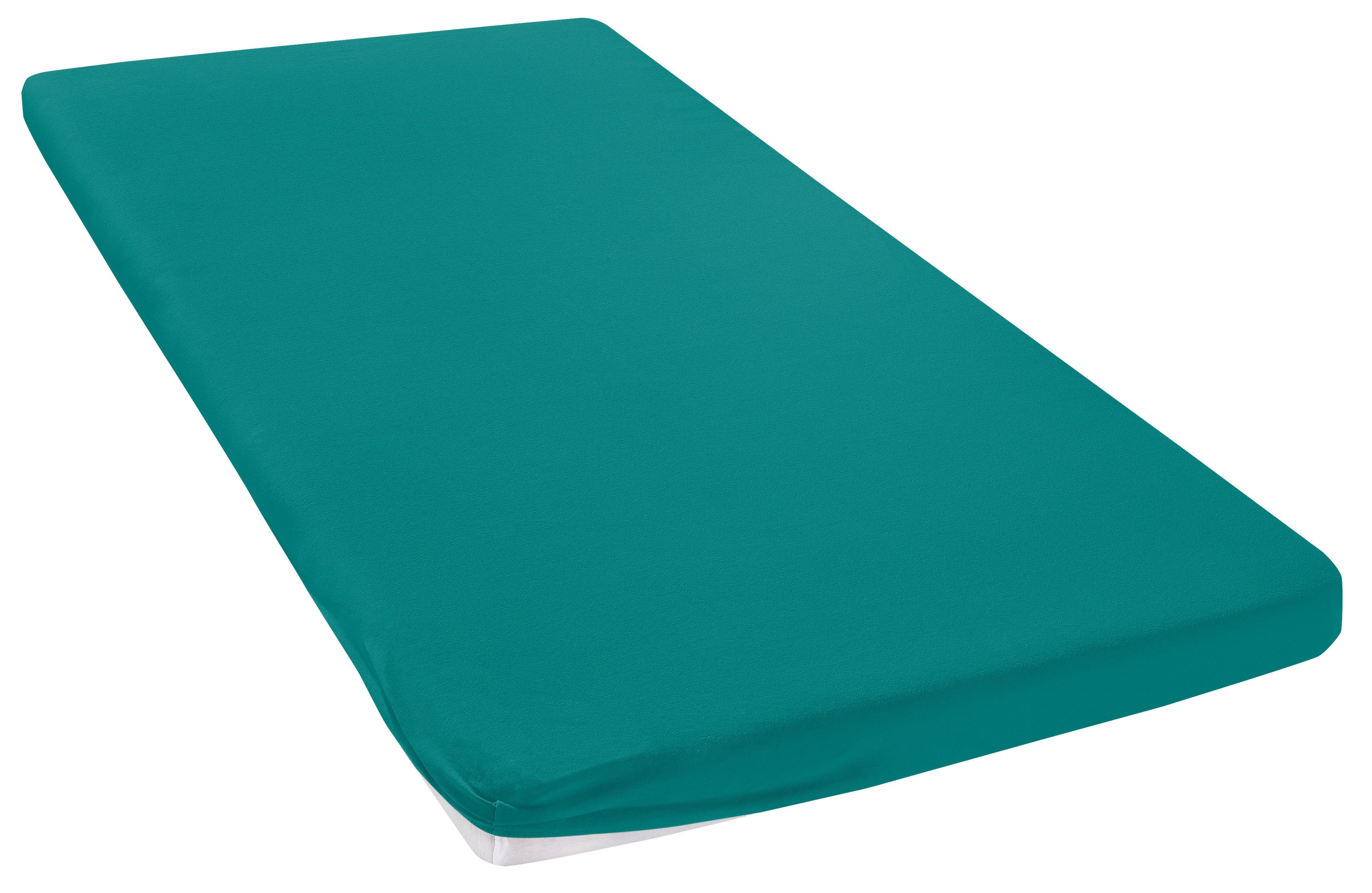 OTTO home Spannbettlaken Topper Basic, in Gr. 90x200, 140x200 oder 180x200 cm, Microfaser-Jersey, Gummizug: rundum, (1 Stück), Baumwolle, Matratzen bis 8 cm Höhe, Bettlaken, Spannbetttuch, Laken