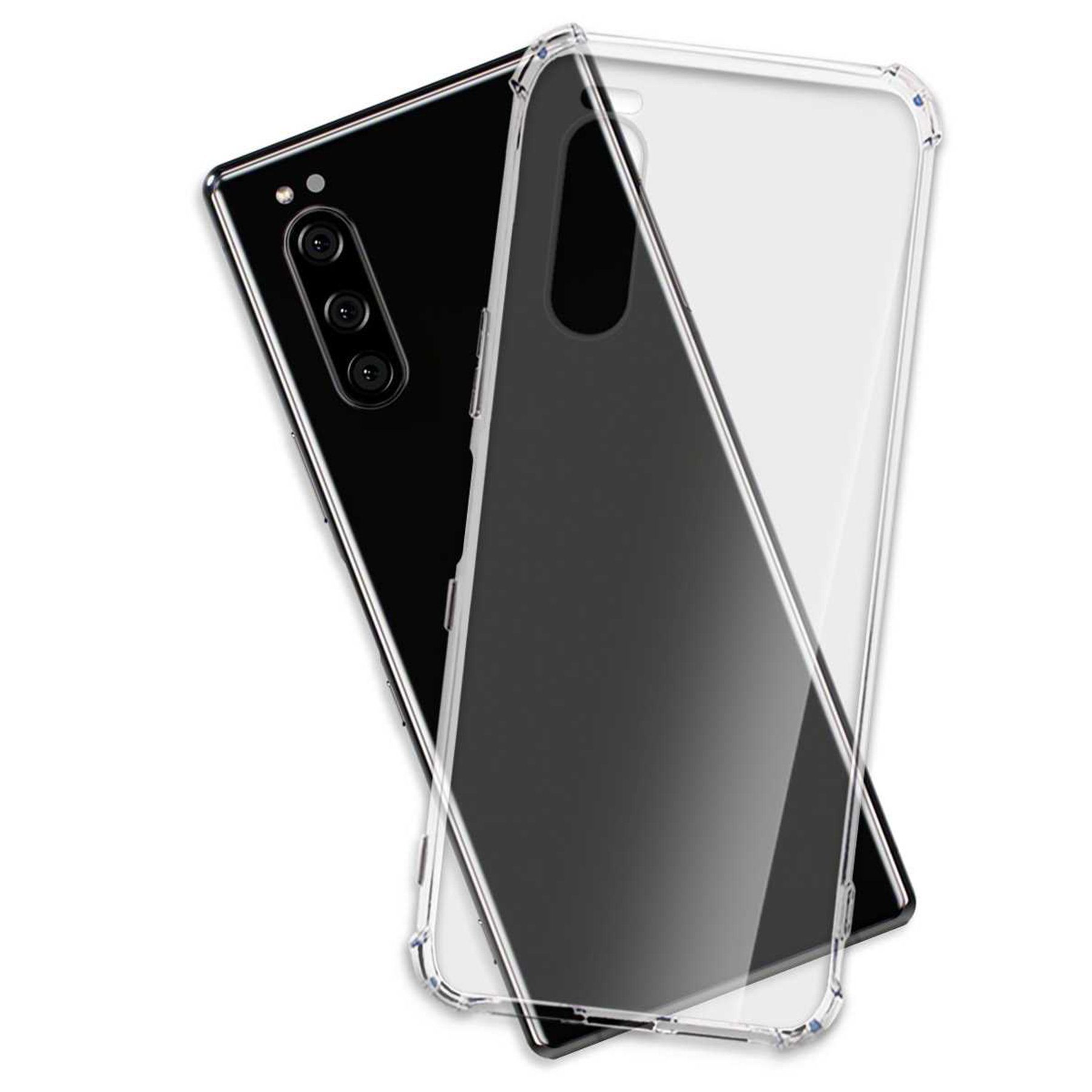 mtb more energy Smartphone-Hülle Clear Armor Case für Sony Xperia 5, Transparente TPU Schutzhülle Case Backcover mit Anti-Shock Verstärkung