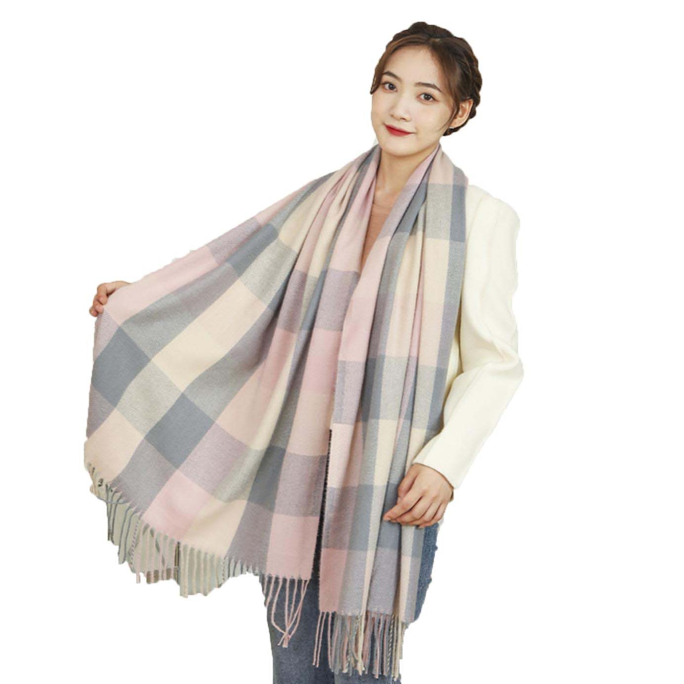 Coonoor Modeschal Karierter Damen Schal mit Fransen, im Oversize Look,für H günstig online kaufen