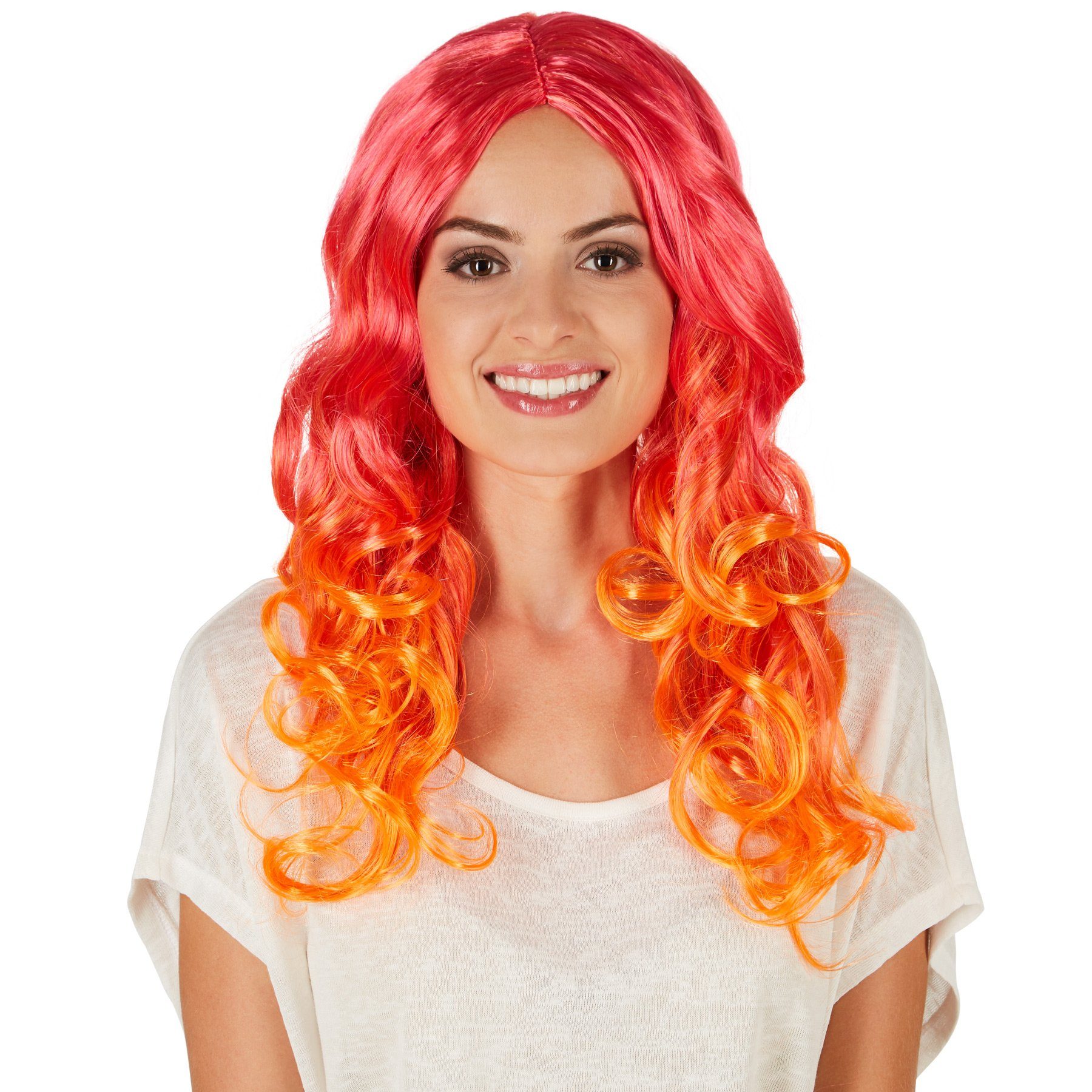 dressforfun Kostüm-Perücke Frauenperücke Locken Ombré