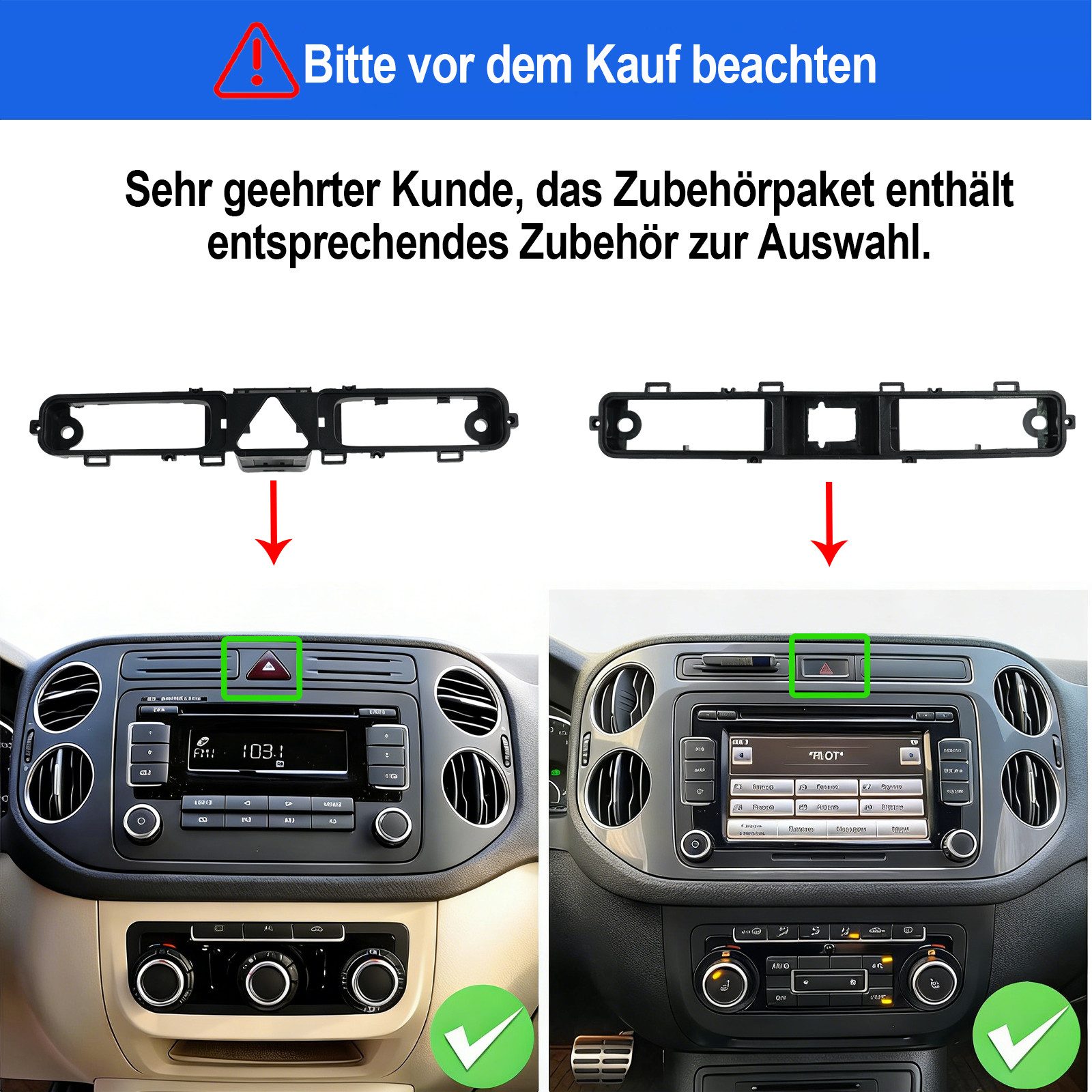 ESSGOO Für VW Tiguan 5N 2010-2016 Android 15 Carplay Android Auto Autoradio (RDS, Digitalradio (DAB), FM, AM, Carplay Android Auto GPS Navi WIFI BT SWC EQ)