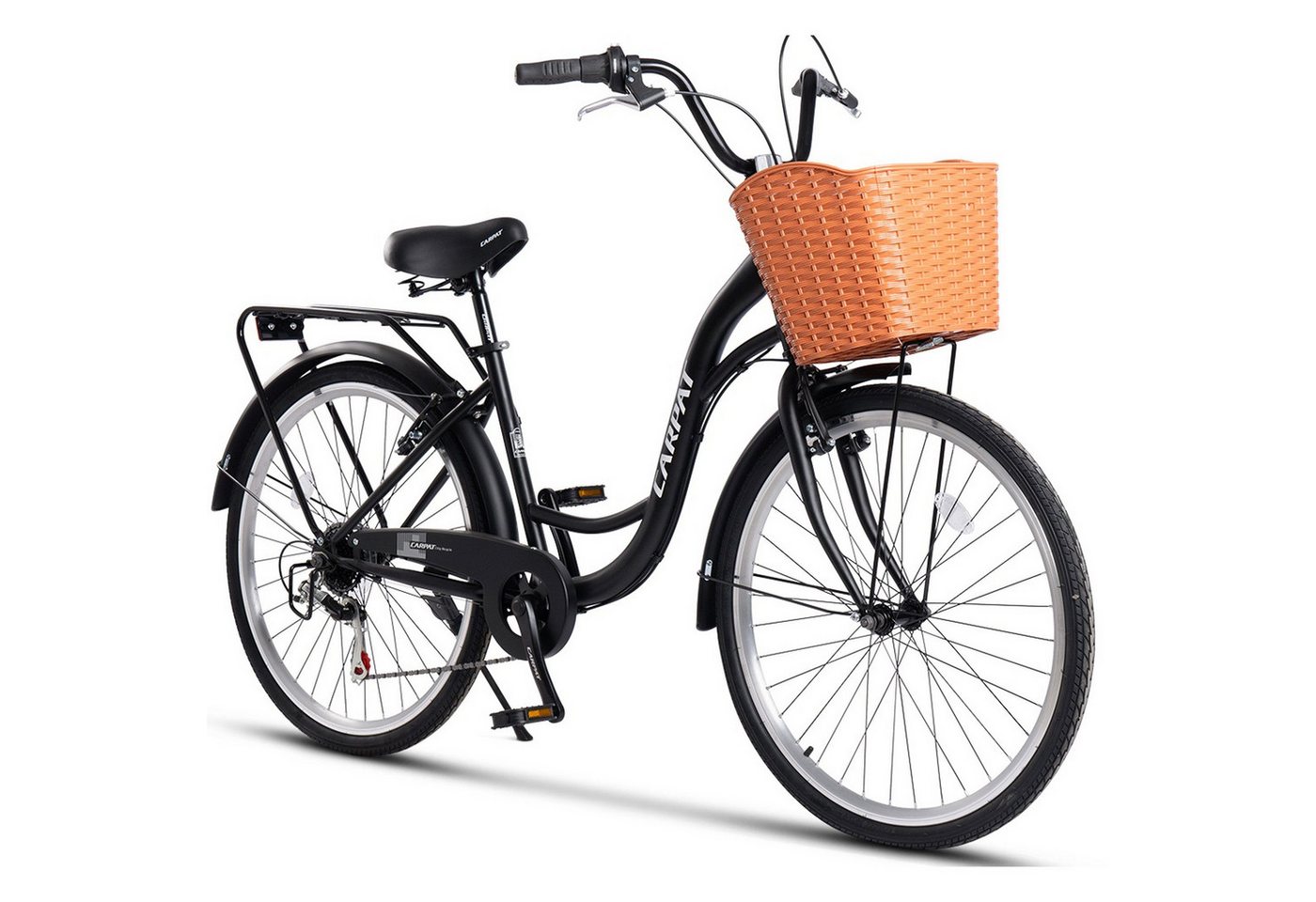 Thumbnail - CARPAT SPORT Cityrad 26 Zoll City Fahrrad Damenfahrrad mit Korb,7 Gang Shimano, Hollandrad, 7 Gang Shimano, Kettenschalt...