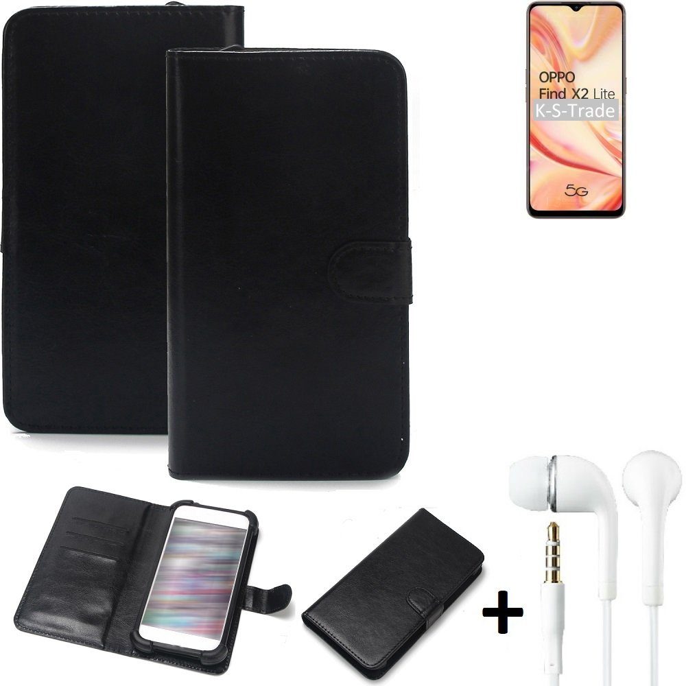 K-S-Trade Handyhülle für Oppo Find X2 Lite, Wallet Case Handyhülle Schutzhülle Flip cover Flipstyle Tasche