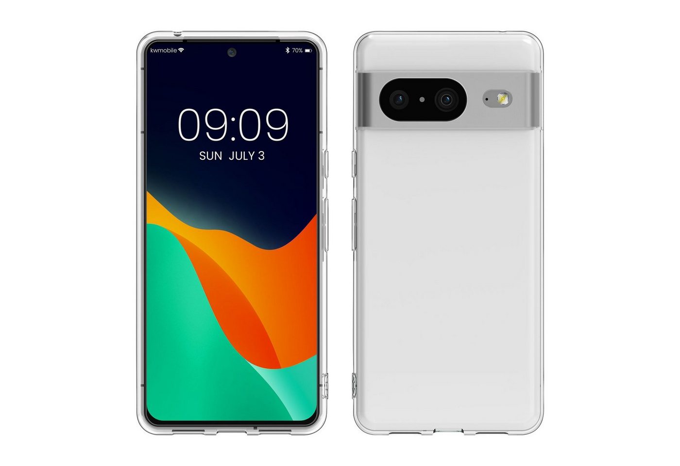 kwmobile Handyhülle Hülle für Google Pixel 8, Silikon Handyhülle transparent - Handy Case gummiert