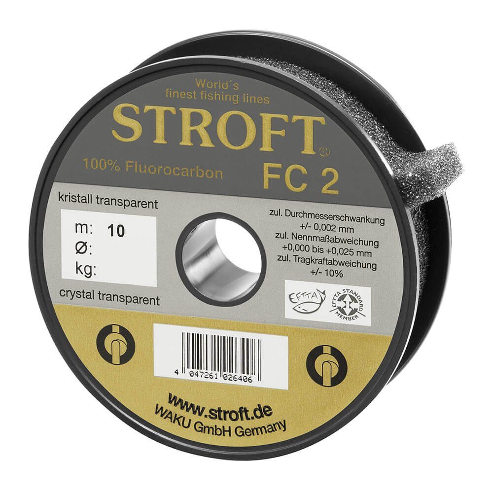 Stroft Angelschnur Schnur STROFT FC2 Fluorocarbon 10m Vorfach, 10 m Länge, 0.72 mm Fadendurchmesser, (1-St), 30.0kg Tragkraft