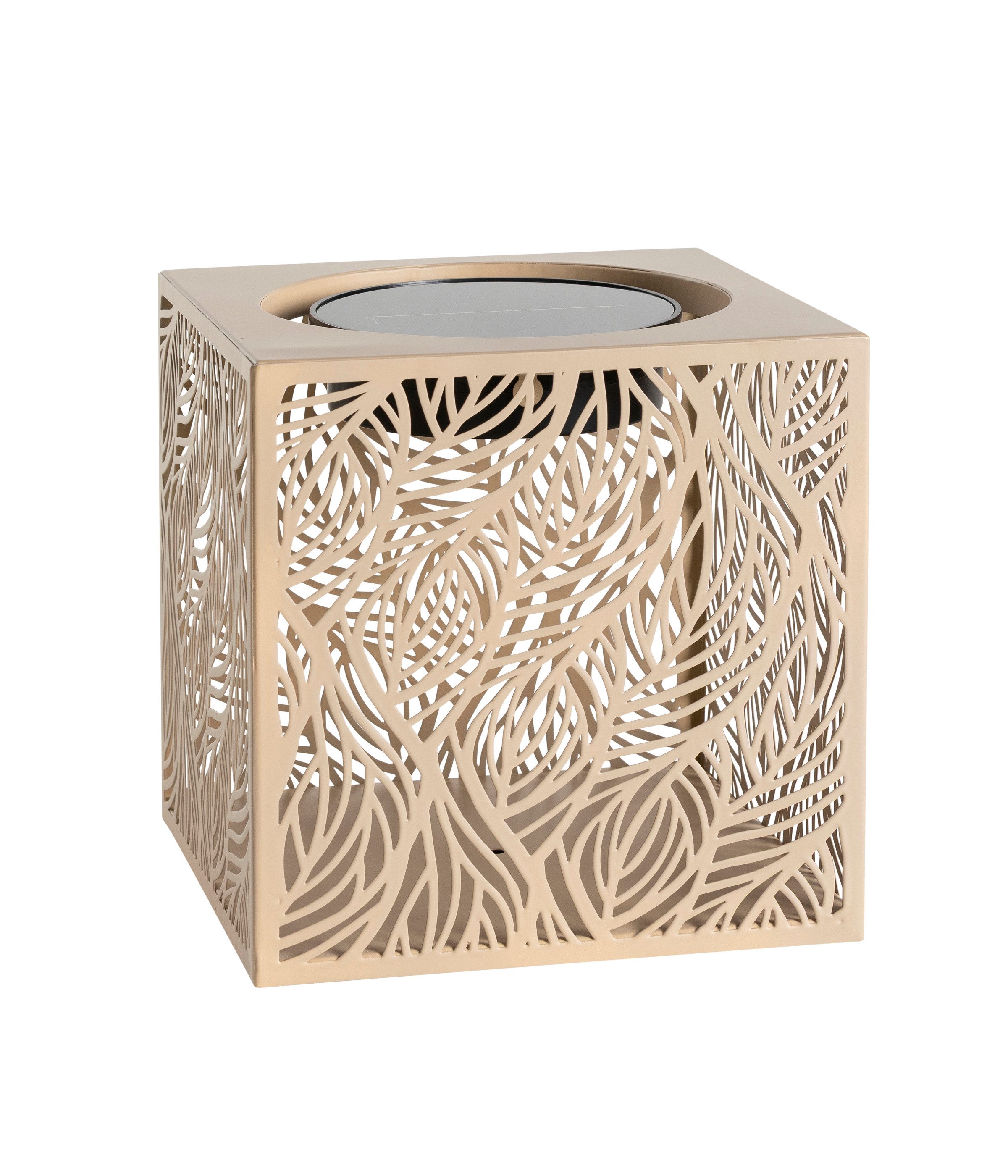 Dehner LED Solarleuchte Olea, Solar-Laterne, B20 x H20 x T20 cm, Metall & Kunststoff, Warmweiß, Dämmerungssensor, Solar