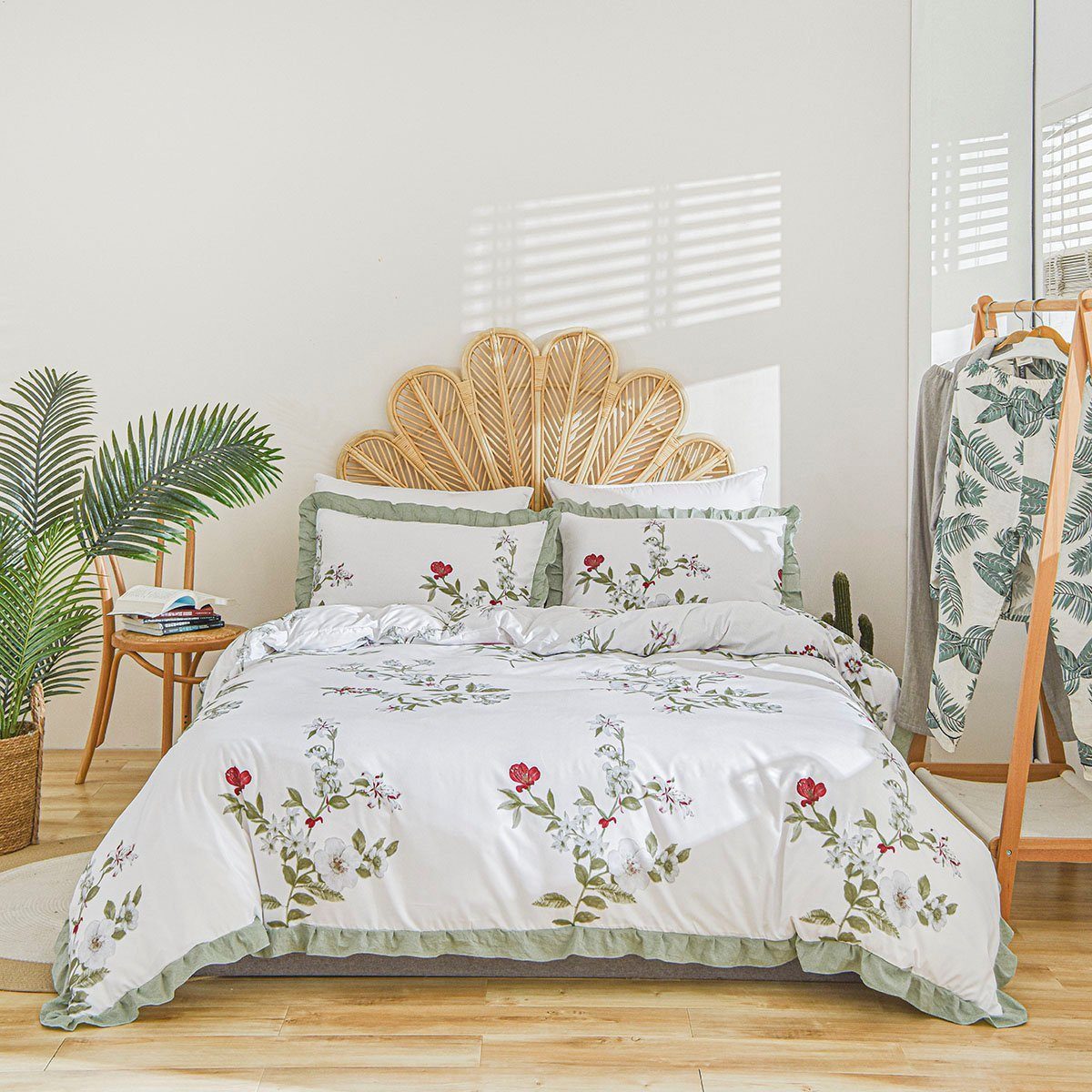 BYSURE Bettwäsche, Polyester, 2 teilig, Blumen-Bettbezug günstig online kaufen
