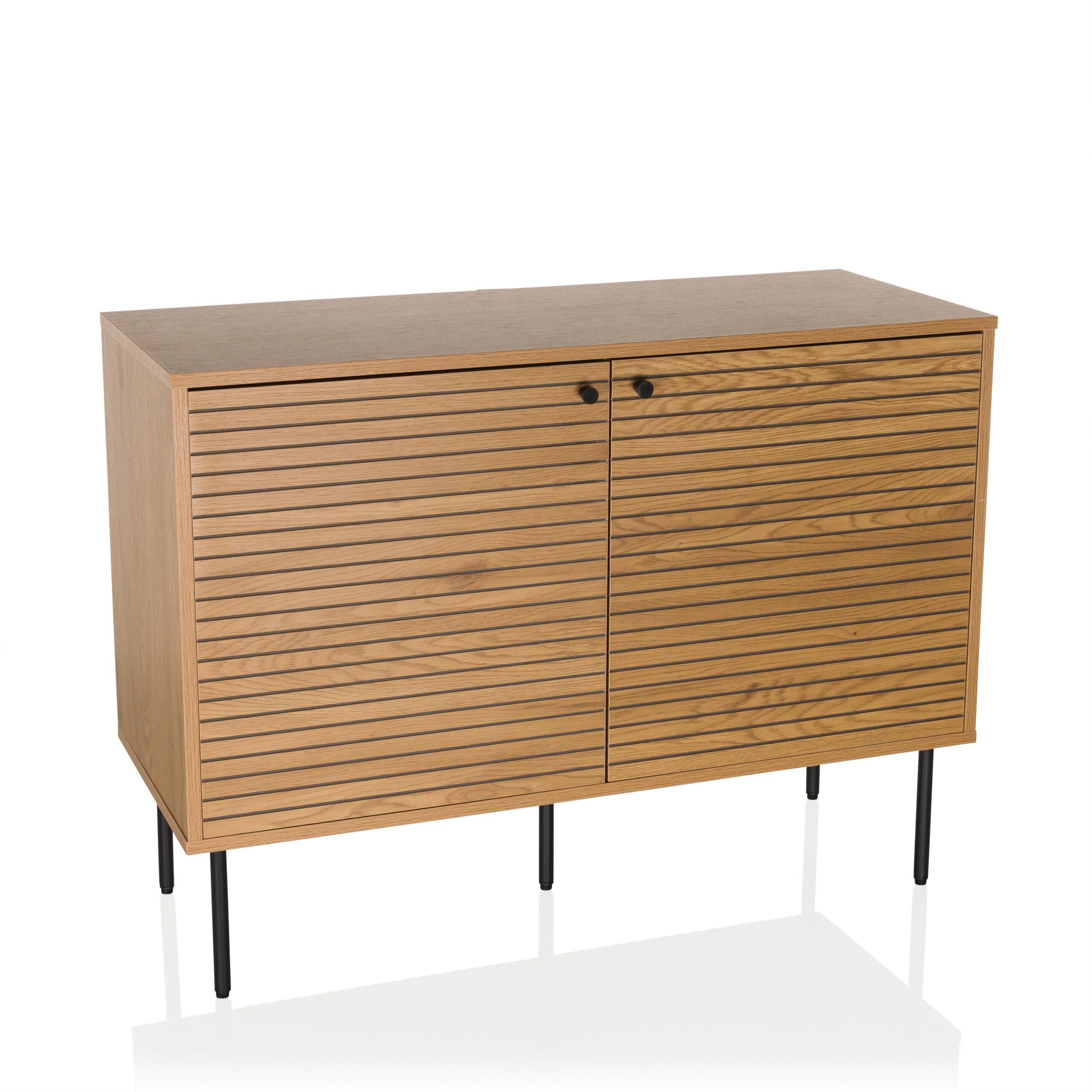 hjh LIVING Sideboard LINNO S Kommode H/B/T: 74.0 x 100.0 x 40.0 cm, Kommode mit Doppeltüre, Böden verstellbar, Schrank mit Metallfüße