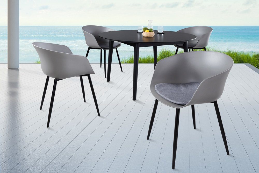 riess-ambiente Gartenstuhl DESIGNO grau / schwarz günstig online kaufen