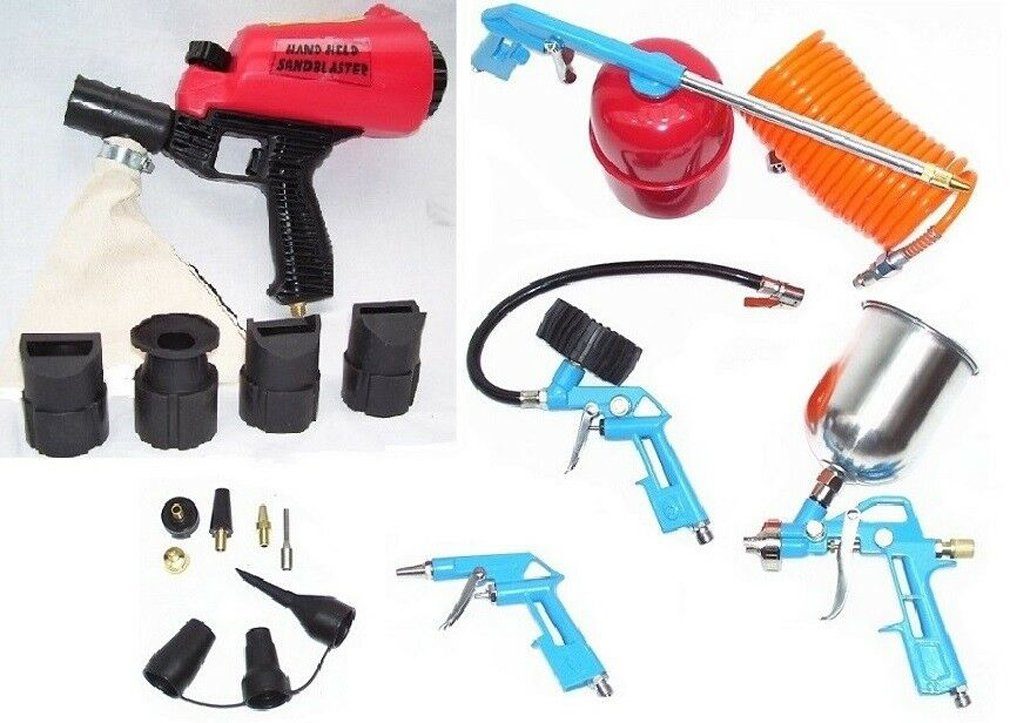 Sandstrahlpistole 07029 Sandstrahlpistole Sandstrahlset und 40290 Druckluftset