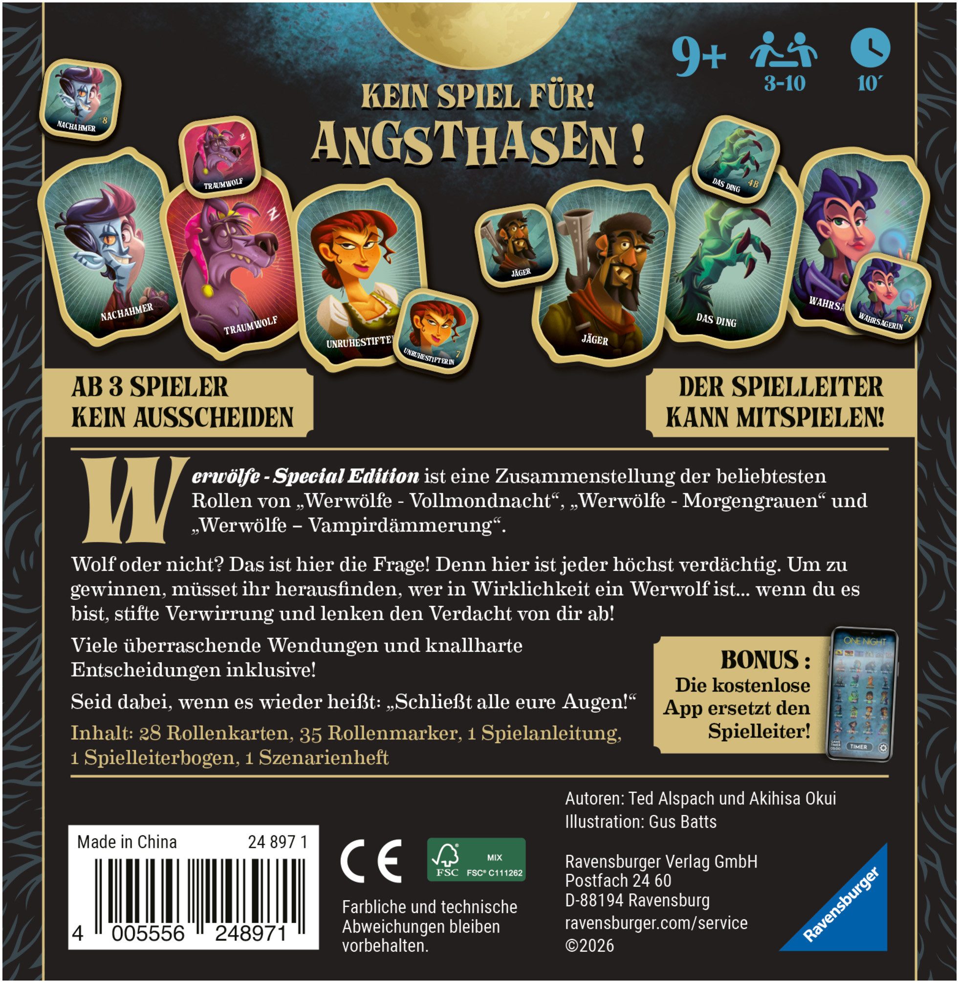 Ravensburger Spiel Werwölfe - Special Edition, Gesellschaftsspiel & Kartenspiel