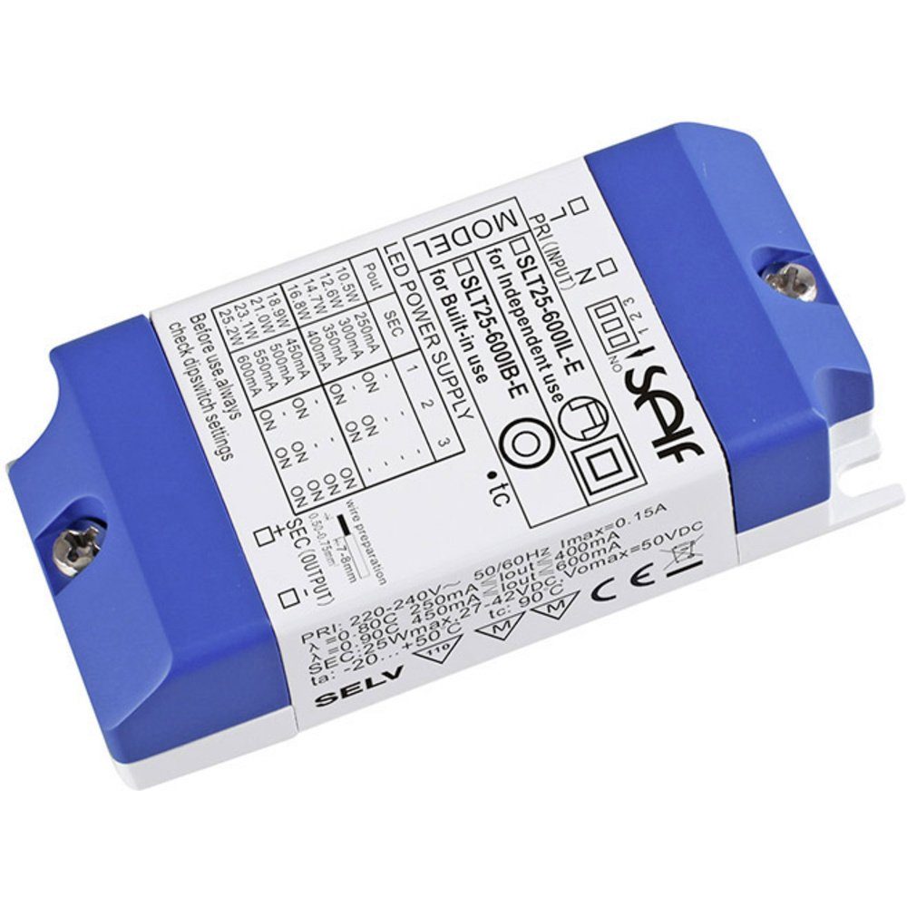 Self Electronics SLT25-600IL-E LED-Treiber Konstantstrom 25 W 250 - 6 LED Trafo