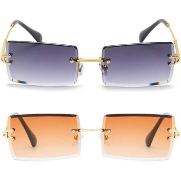 GelldG Sonnenbrille Rechteck Frame Sonnenbrillen für Frauen Retro