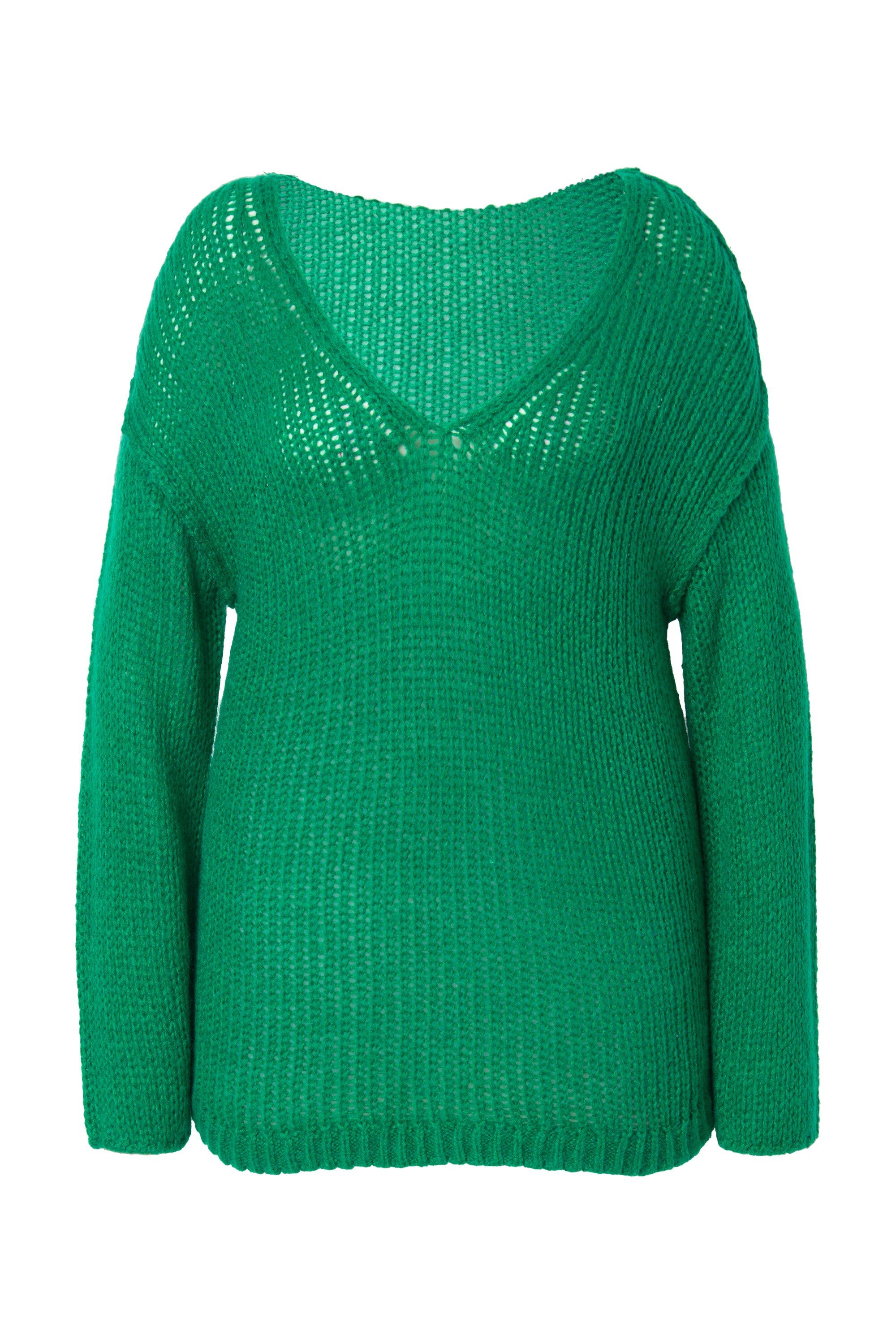 Angel of Style Strickpullover Pullover oversized Ballonärmel V-Ausschnitt. günstig online kaufen