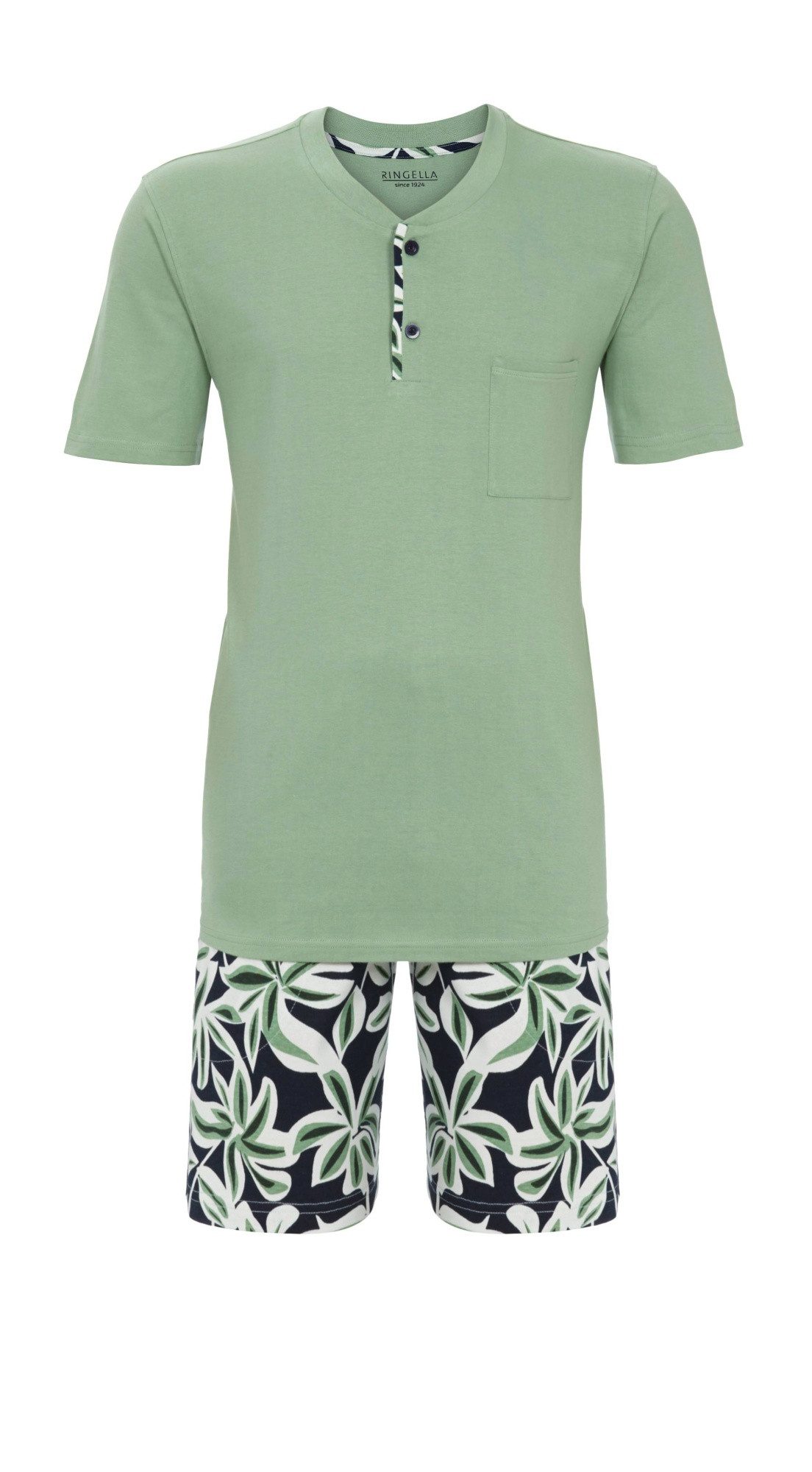 Ringella Shorty mit Knopfleiste und Bermuda im Dessin (2 tlg) Reine Baumwolle