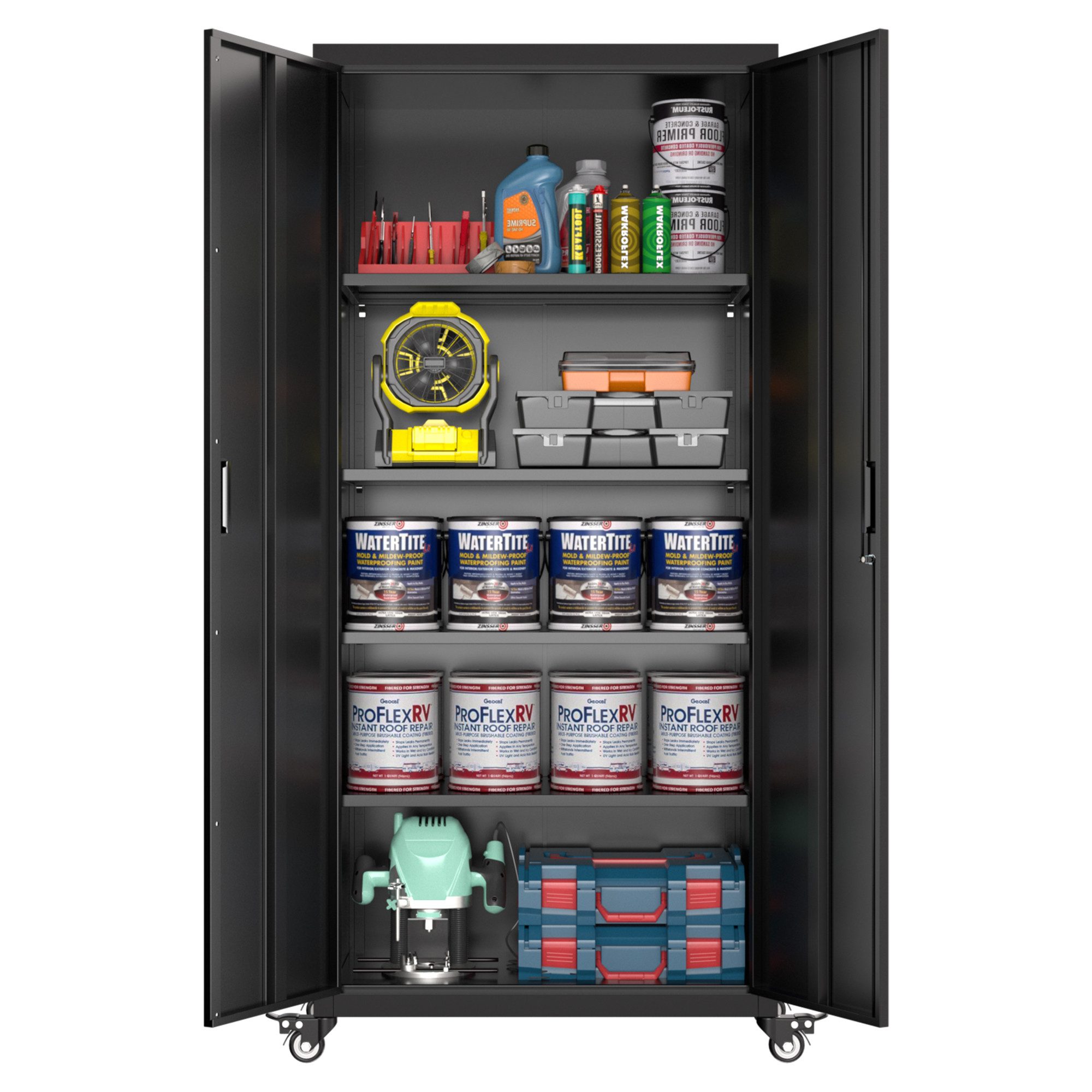 AOBABO Fächerschrank für autos, räder, eingebaute rollen (1er Set) mit zwei günstig online kaufen