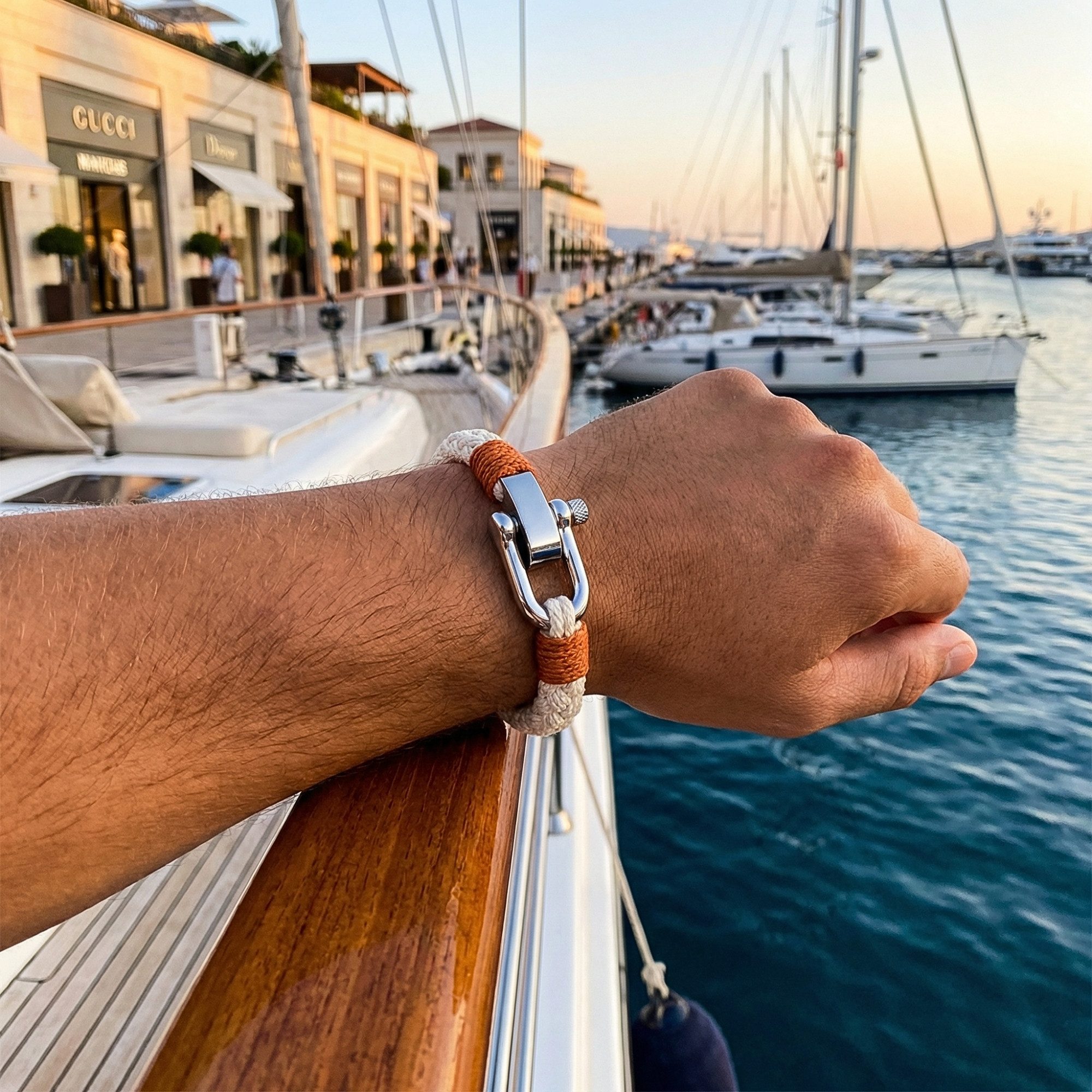 UNIQAL.de Armband Maritimes Segeltau-Armband mit Edelstahl-Schäkel – nautisch, unisex (hochwertiges Segeltau, Edelstahl-Schäkel, zeitloses Design, langlebige Qualität, ideal für Alltag & Freizeit), sorgfältig verarbeitet