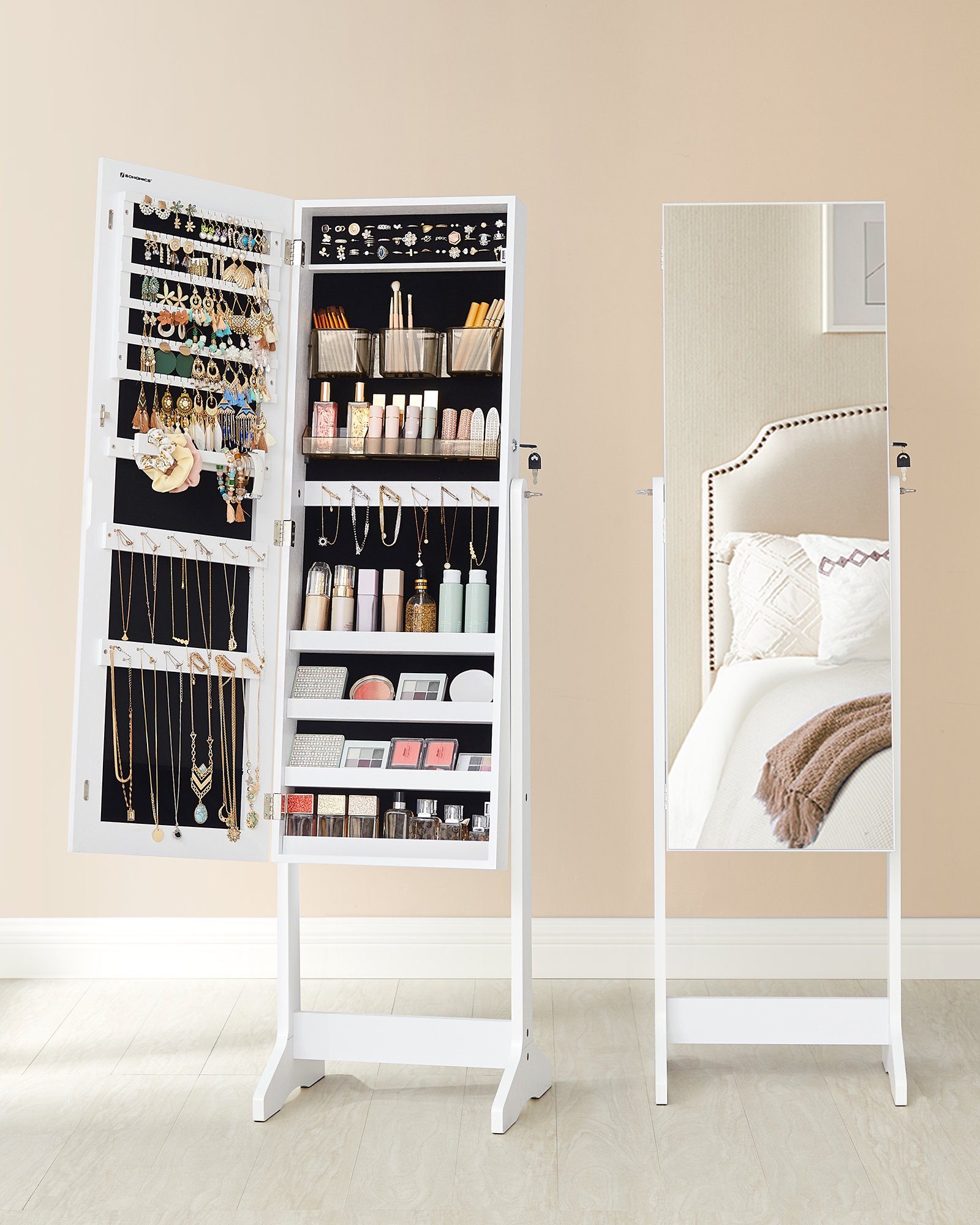 ToiM Faltbarer Make-up-Spiegel Mit Ständer – Klappbar, Mit PU-Lederhülle – Perfekt Für Reise, Auto & Beauty-Tisch (Groß, Schwarz)