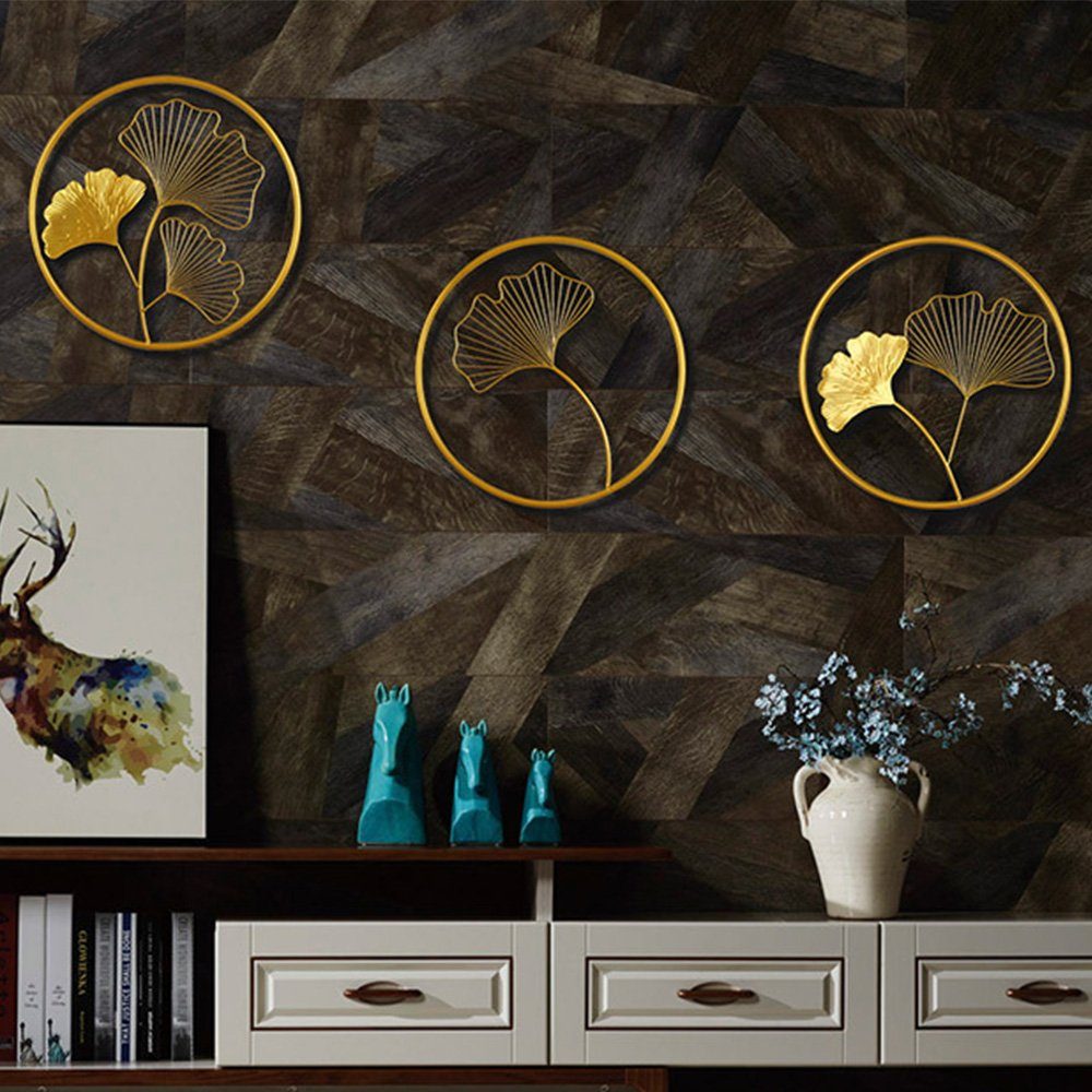 Pduoduo Metall Blumen Wanddekoration - 3-teiliges Set Für Wohnzimmer & Schlafzimmer