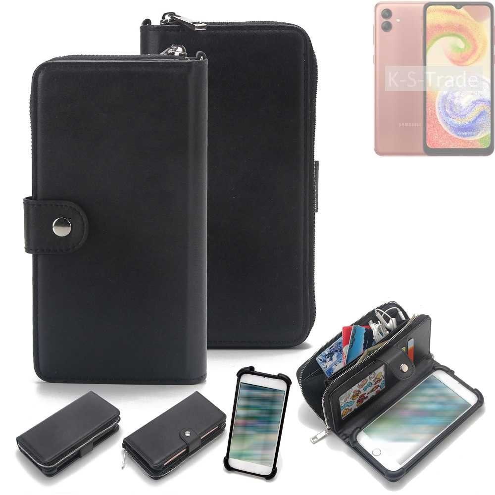 K-S-Trade Handyhülle für Samsung Galaxy A04, 2in1 Handyhülle Schutzhülle & Portemonnee Cover Handy Hülle
