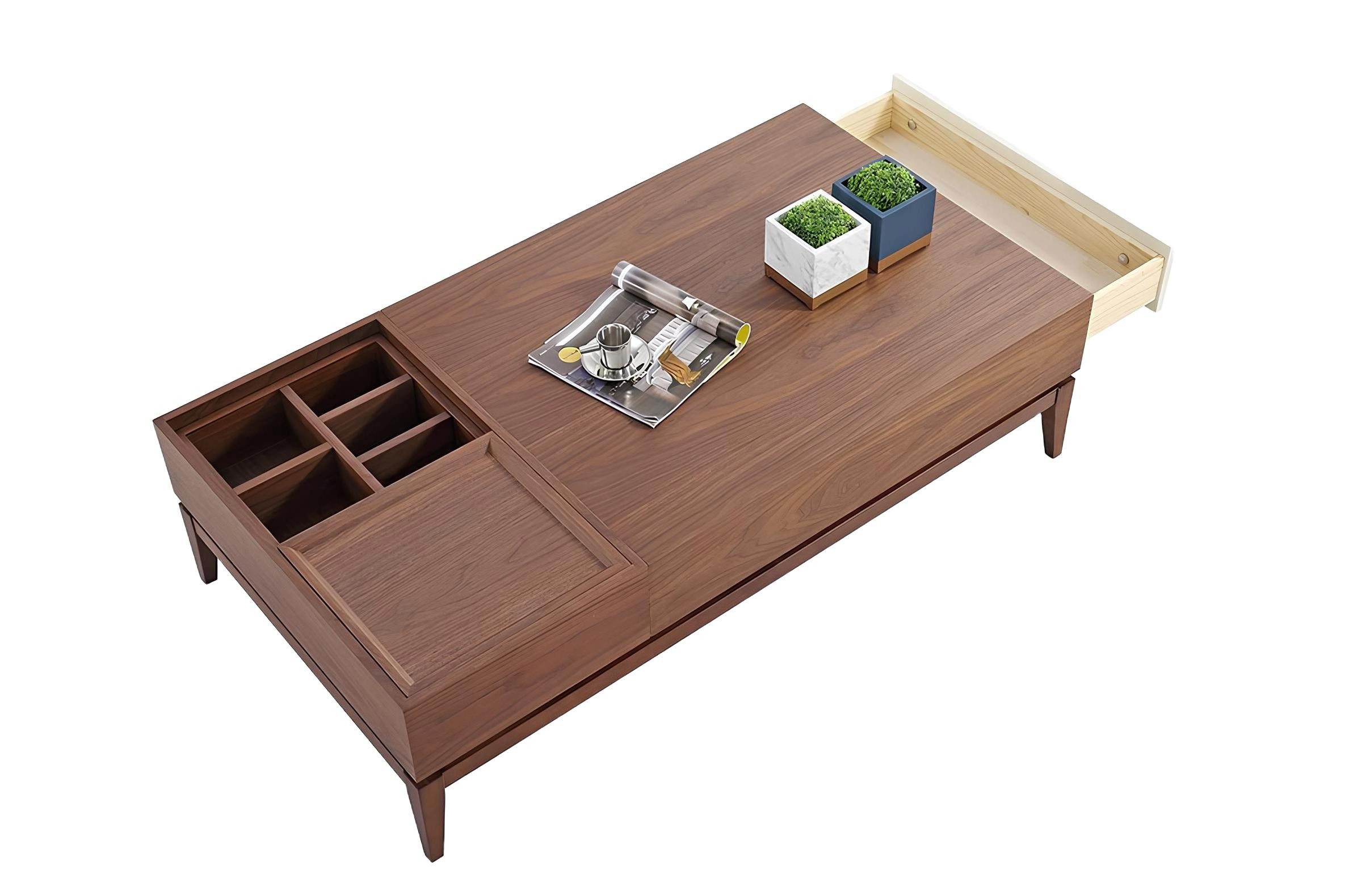Xlmoebel Couchtisch Runder Beistelltisch aus Holz und Metall im eleganten Design (1-St., Couchtisch), Hergestellt in Europa