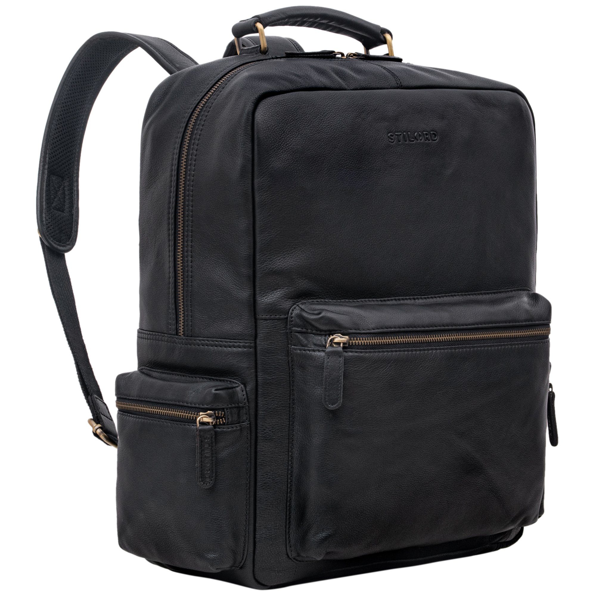 STILORD Notebookrucksack "Isa" Business-Rucksack Herren Leder Laptop-Rucksack Damen 19 Zoll