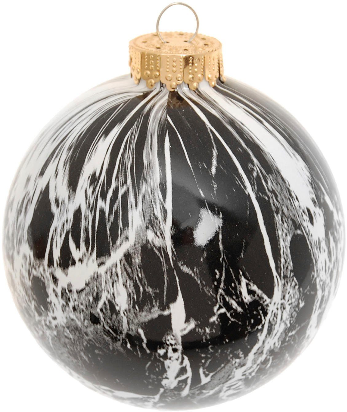 Krebs Glas Lauscha Weihnachtsbaumkugel Spezial-Glaskugel, Marmoroptik, Ø ca. 10 cm (1 St), Weihnachtsdeko, Christbaumschmuck, Christbaumkugeln aus Glas
