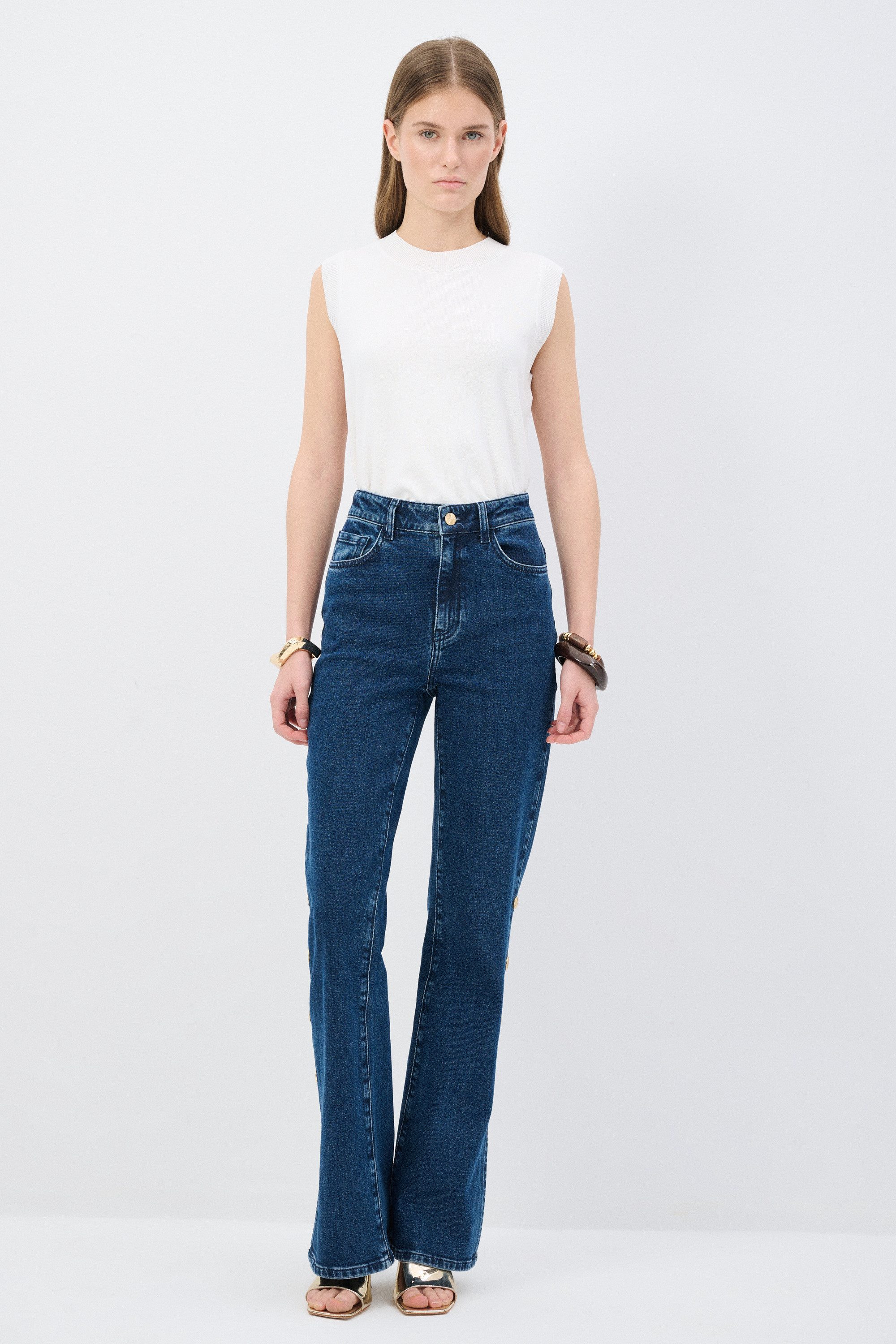 adL Straight-Jeans Jeanshose mit Knöpfen – Bild 2 von 5